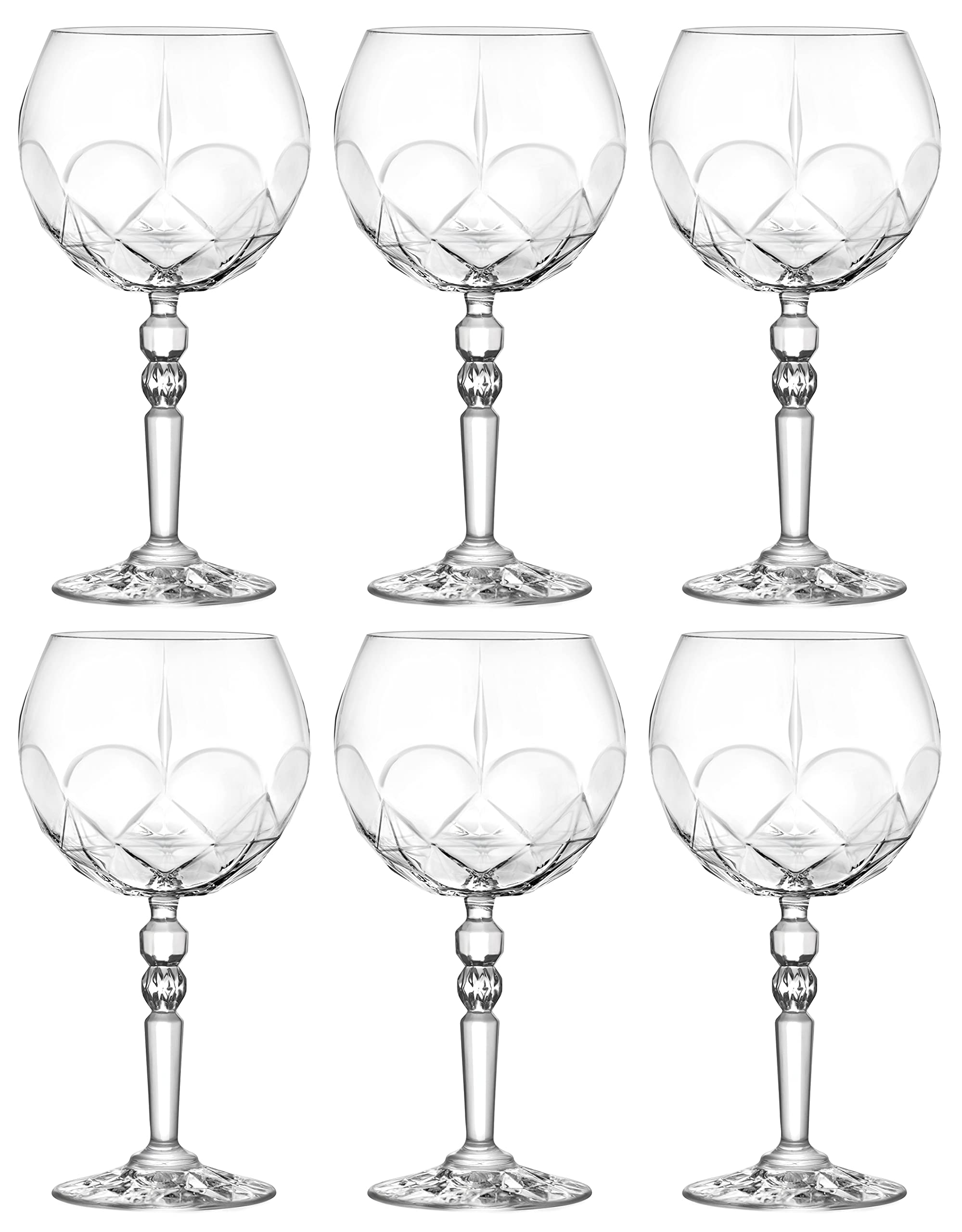 Premium Barski Gin Tonic Glass Set - 6 Elegant European Crystal Coupe Goblets (19.4oz Each) - Perfect for Cocktails, Wine & Champagne - Ideal for Home Bars, Dinner Parties & Wedding Receptions