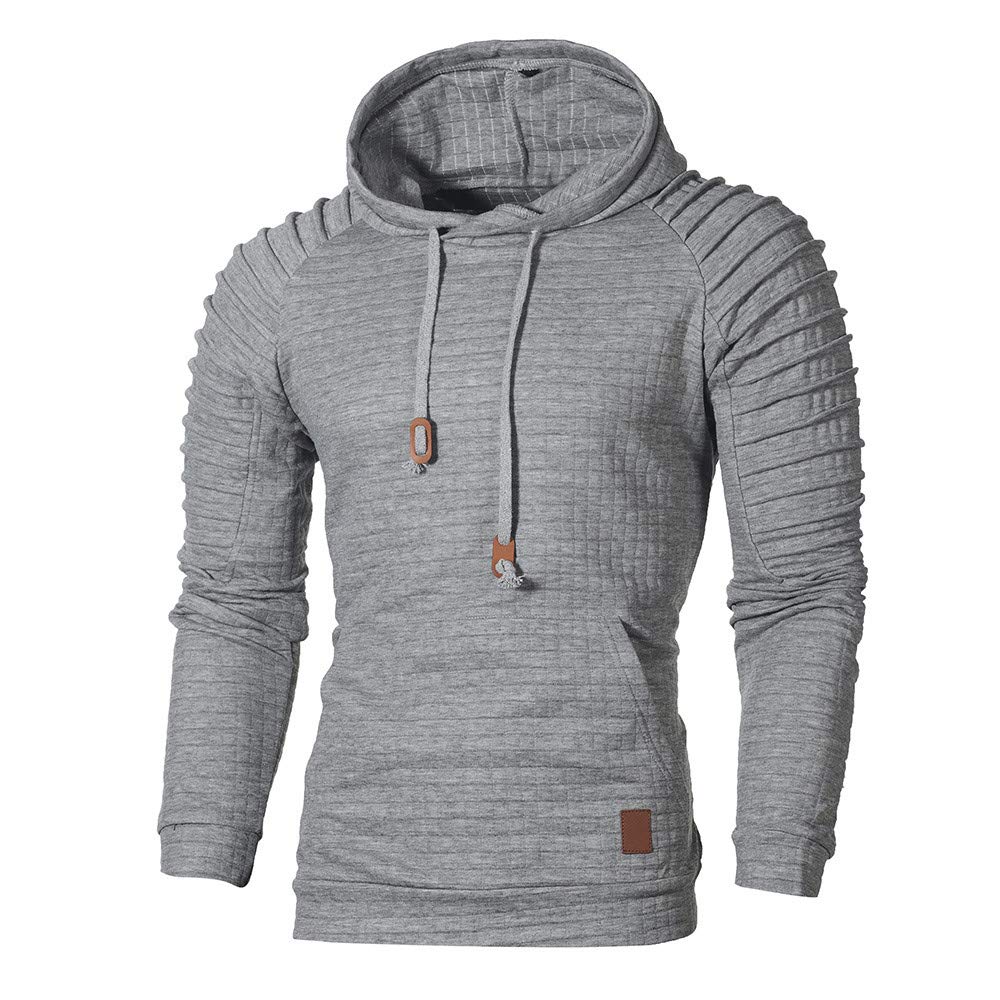 Men's Athletic Hooded Pullover Sweatshirt - Casual Long Sleeve Hoodie with Drawstring & Pocket - Perfect for Gym, Running, and Everyday Wear
