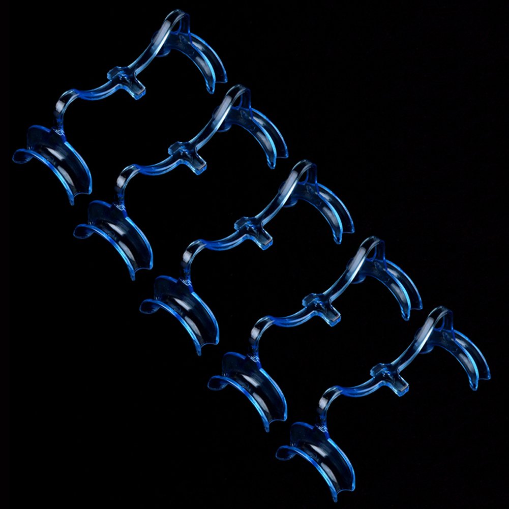 10 Pack Disposable M-Shape Dental Cheek Retractors - Clear Blue Lip & Mouth Openers for Teeth Whitening, Dental Exams & Cosmetic Procedures - Professional Dental Tools for Dentists & Home Use