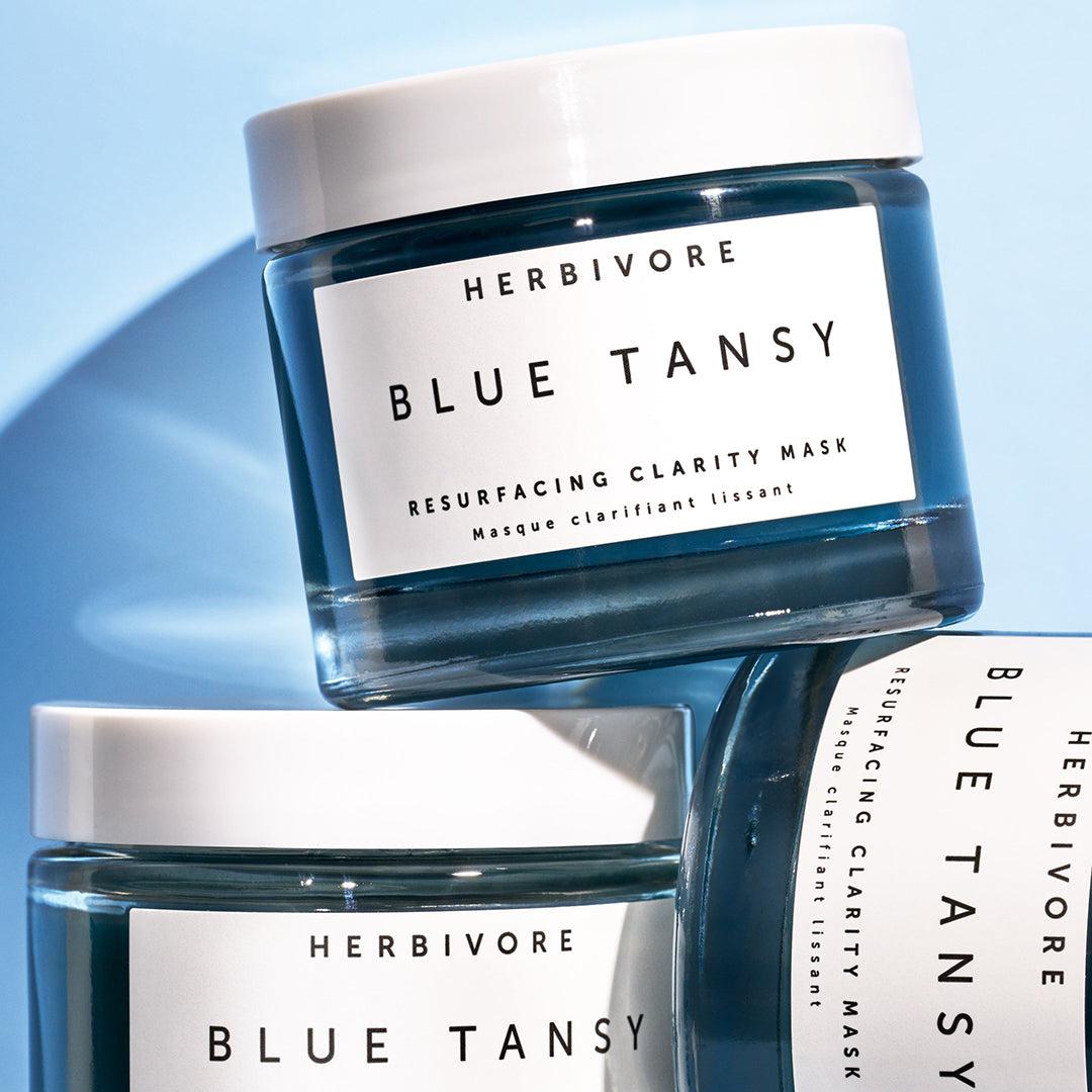 Blue Tansy AHA + BHA Resurfacing Clarity Mask for Acne-Prone Skin – Exfoliating & Brightening Face Mask for Glowing Complexion | Perfect for Nighttime Skincare Routine & Post-Workout Refresh