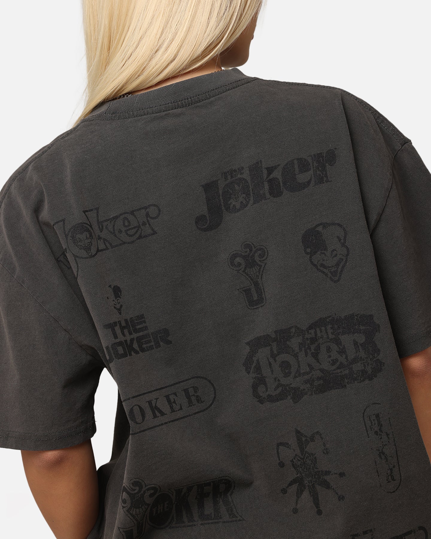 DC Batman The Joker Logo Heavy Cotton T-Shirt - Black Wash Vintage Graphic Tee for Men - Perfect for Cosplay, Comic Con & Superhero Fans