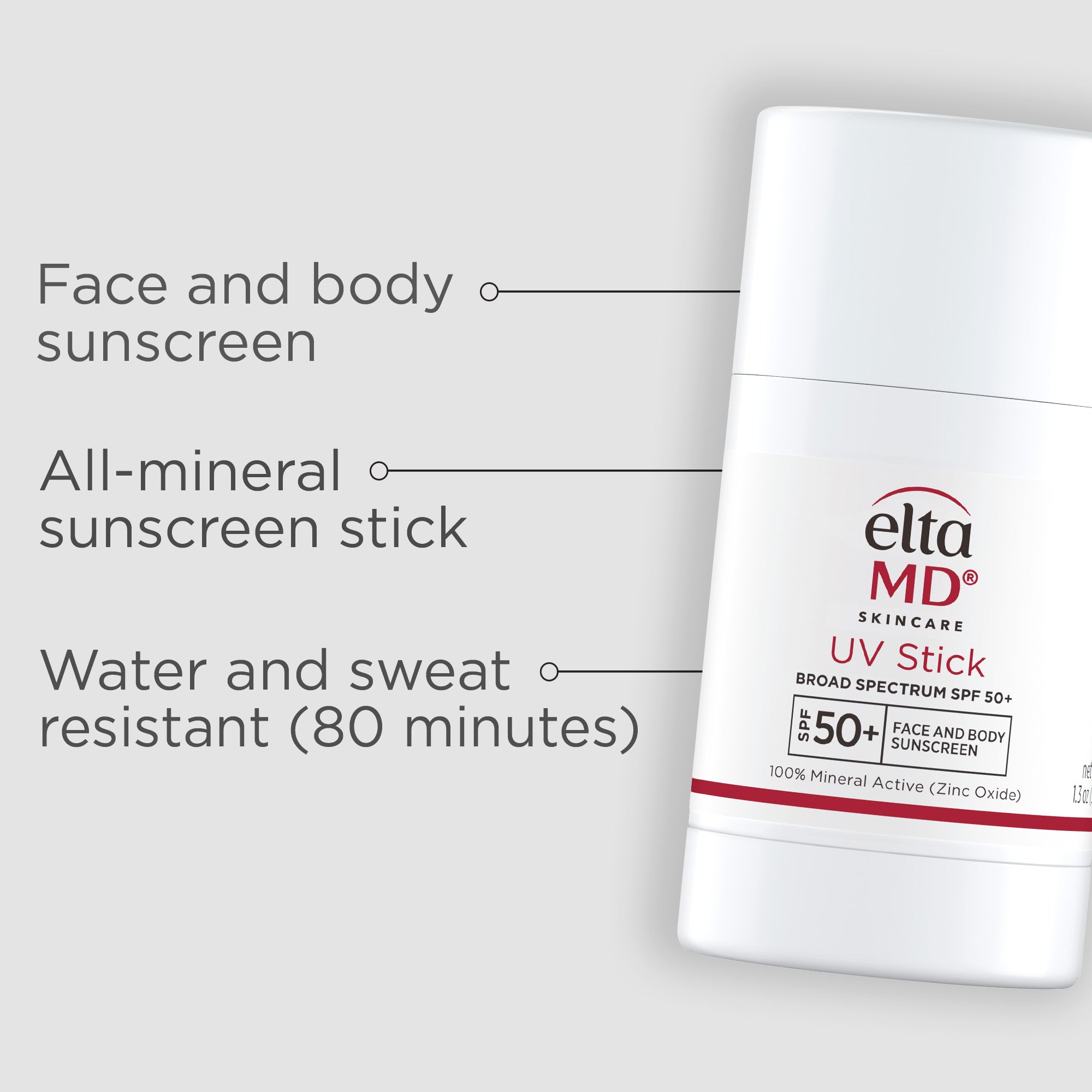 EltaMD UV Stick Broad Spectrum SPF 50+ Sunscreen - Water Resistant, Oil-Free, Dermatologist Recommended for Face & Body - Perfect for Outdoor Activities, Travel & Daily Sun Protection