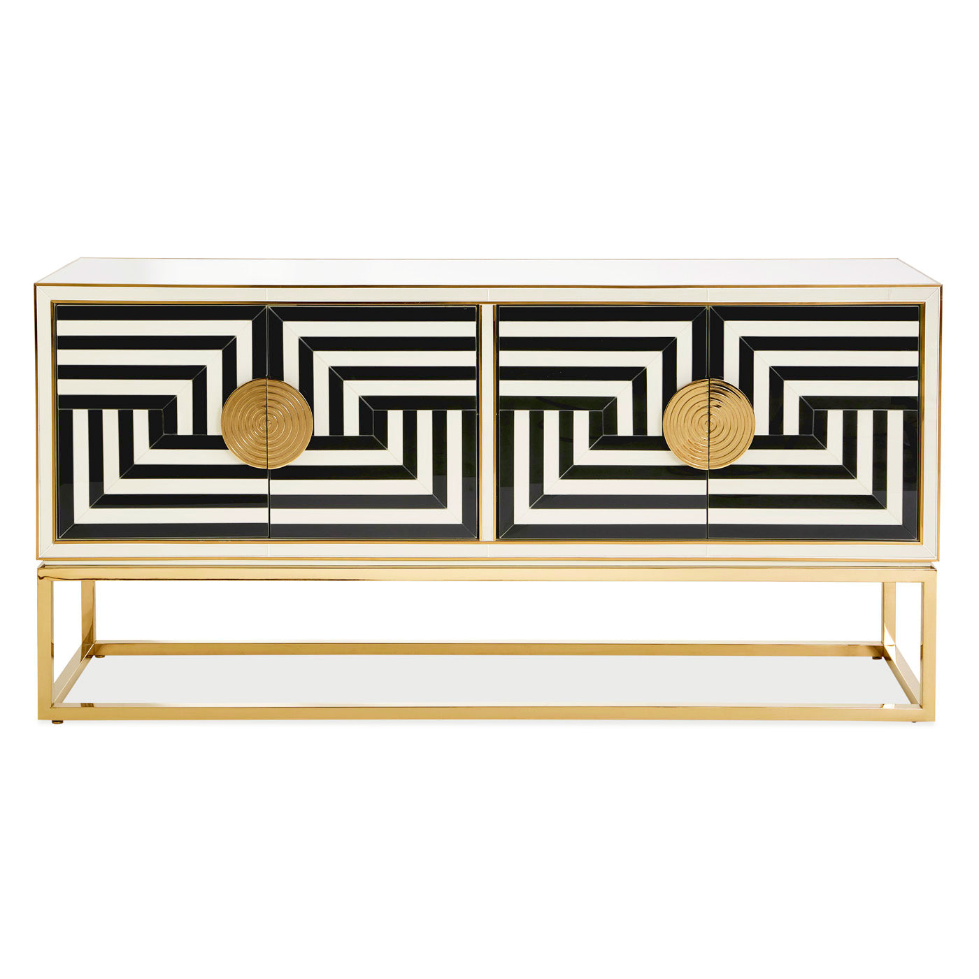 Op Art 64 Credenza Mid Century Modern Sideboard - Stylish Storage Cabinet for Living Room, Dining Room & Entryway