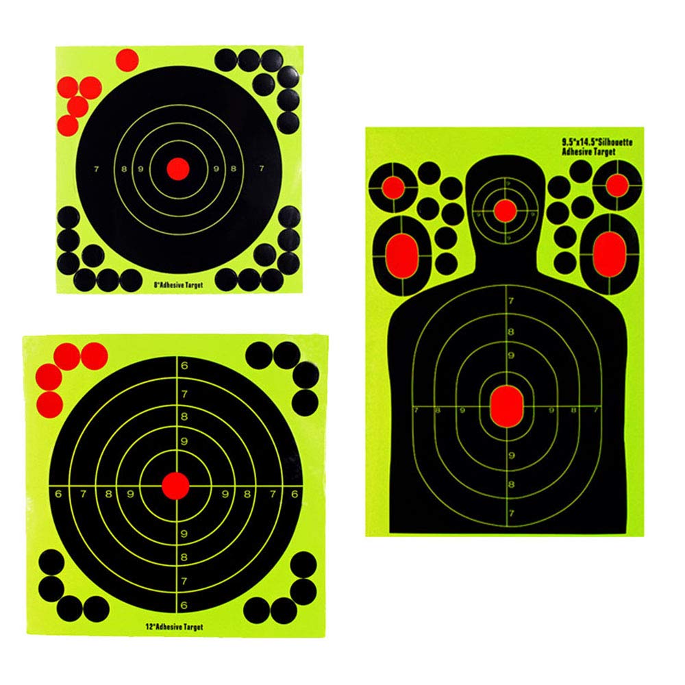 30 PCS Fluorescent Reactive Adhesive Target Stickers for Outdoor BB Gun, Airsoft & Paintball Shooting Training | Tactical Splatter Practice Sheets | Perfect for Range Practice, Backyard Training & Tactical Drills