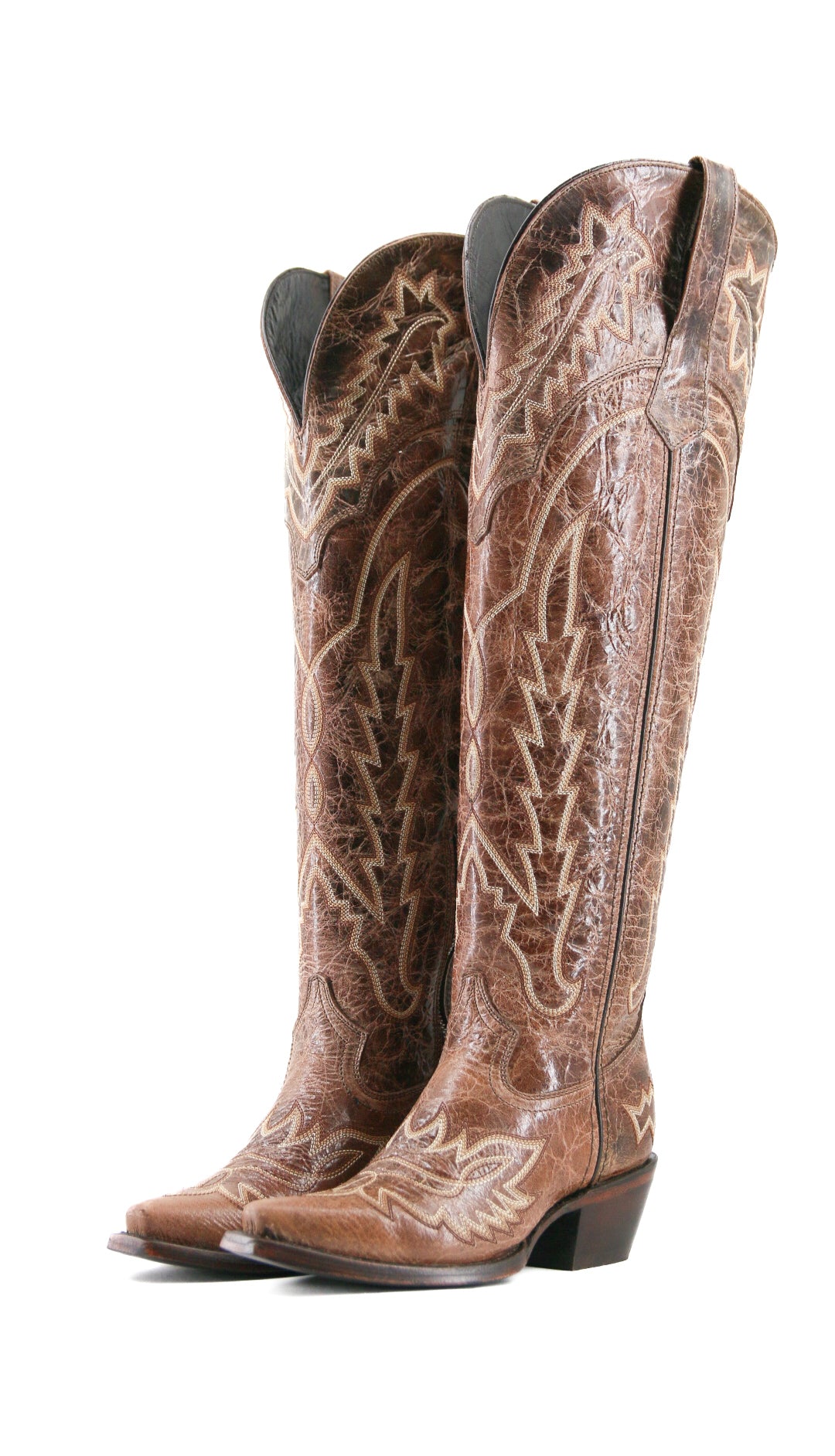 Maggie Women's Knee High Wide Calf Snip Toe Cowgirl Boots - Western Style Riding Boots for Country Dancing, Rodeo & Fashion Outfits