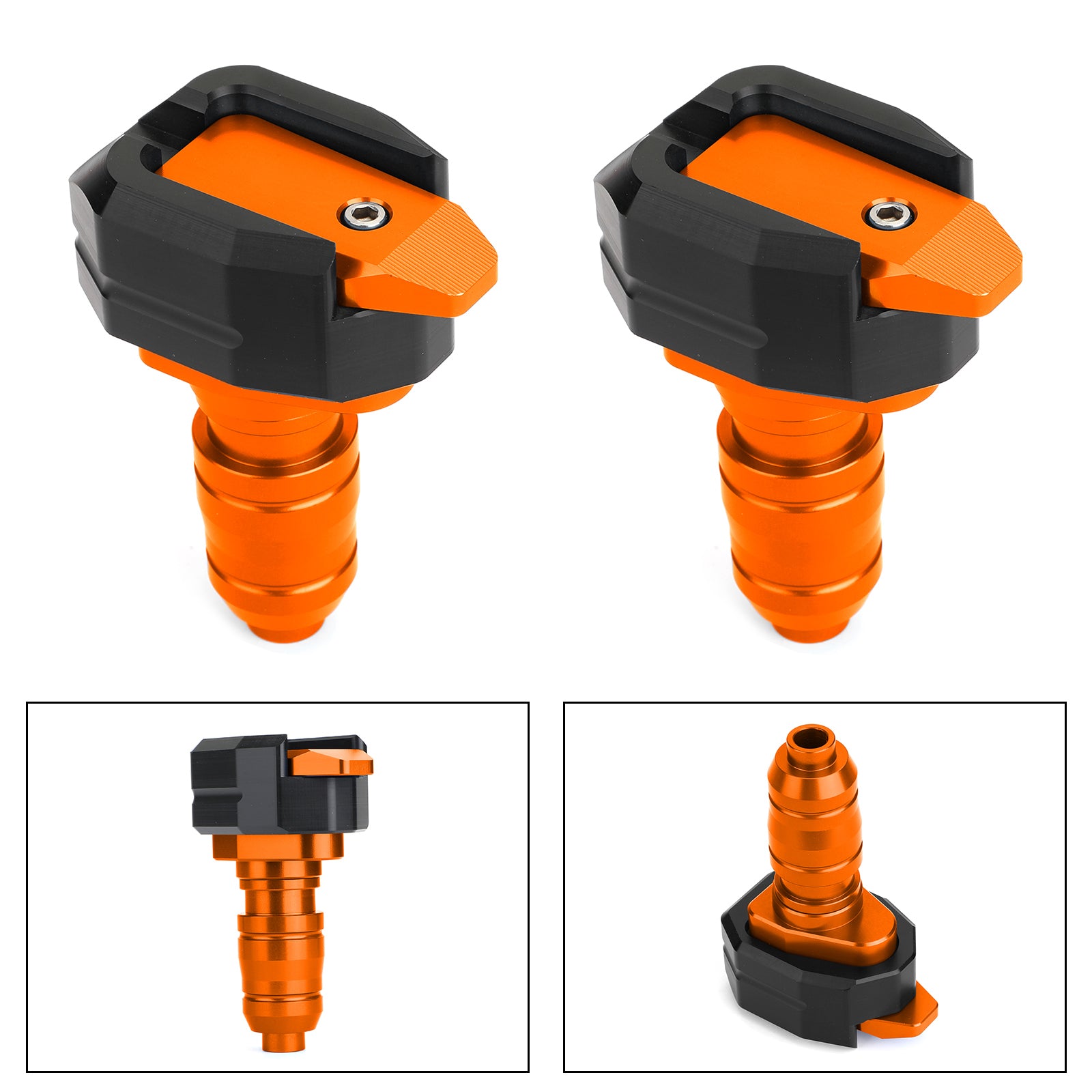 CNC Orange Motorcycle Crash Sliders - 1 Pair Durable Race Slip Pads for Ground Protection | Perfect for Track Racing, Street Biking & Off-Road Adventures