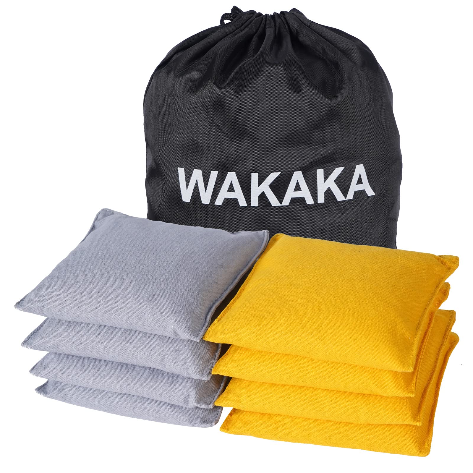 WAKAKA Professional Cornhole Bags Set of 8 - Regulation Size Bean Bags for Cornhole Game | Weather-Resistant & Durable | Includes Convenient Tote Bag | Perfect for Backyard Parties, Tailgating & Outdoor Tossing Games