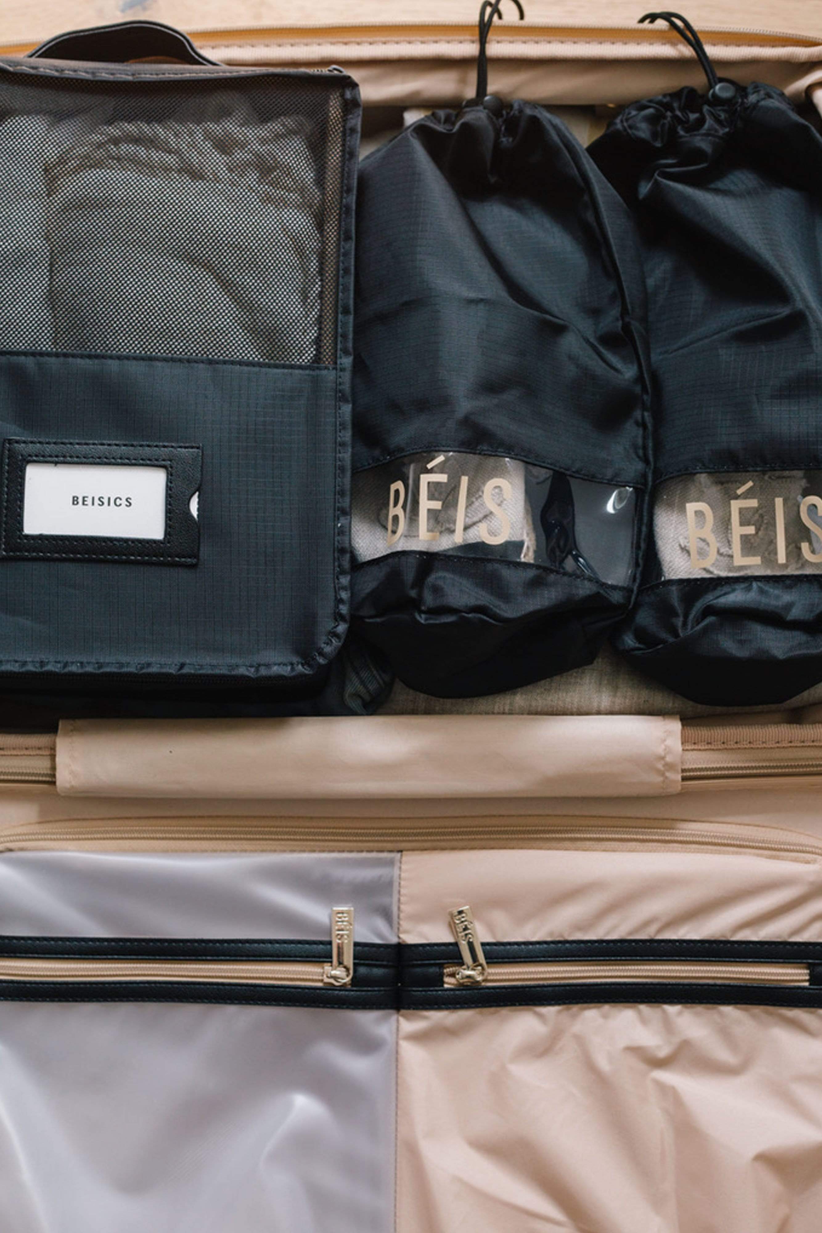Premium Black Packing Cubes for Travel - Organize Luggage Efficiently for Business Trips, Vacations & Weekend Getaways