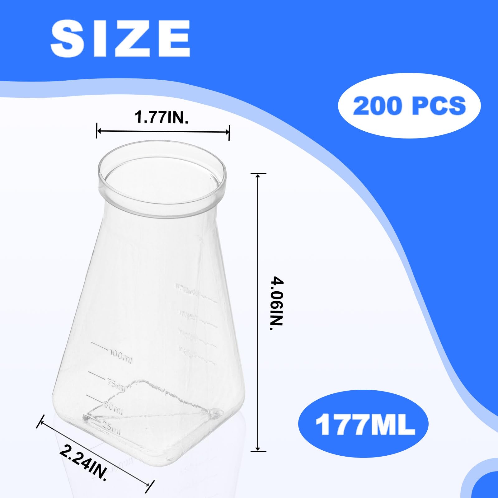 Polypropylene Drosophila Bottles - Bulk 177ml Square Bottom Stock Bottles (Case of 200) for Lab Research & Fruit Fly Culturing