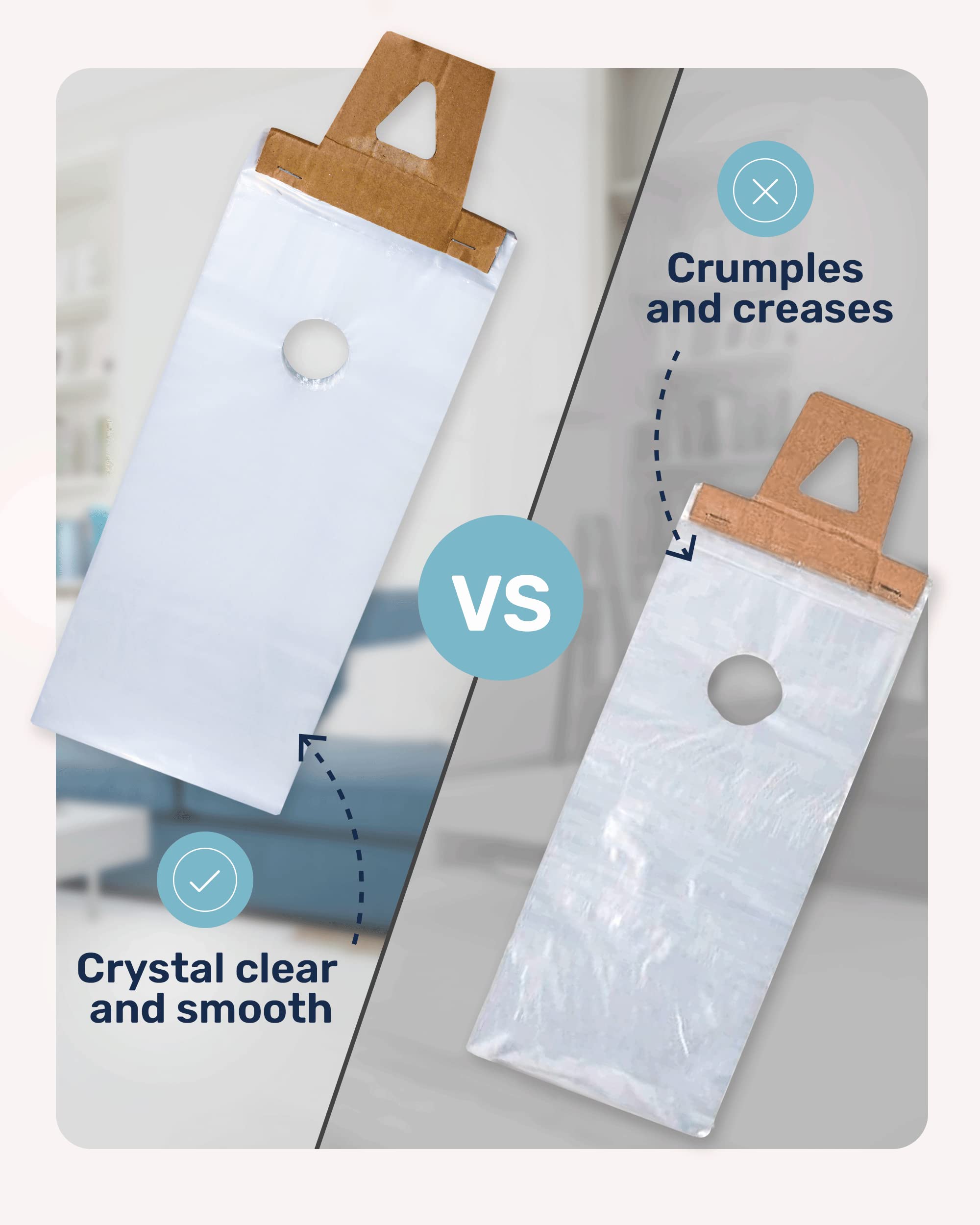 TidyFriend Clear Door Hanger Bags 6x12 Inches (500 Pack) - Waterproof Hanging Organizer for Flyers, Brochures, Notices & Printed Materials - Perfect for Business Advertising, School Announcements & Community Events