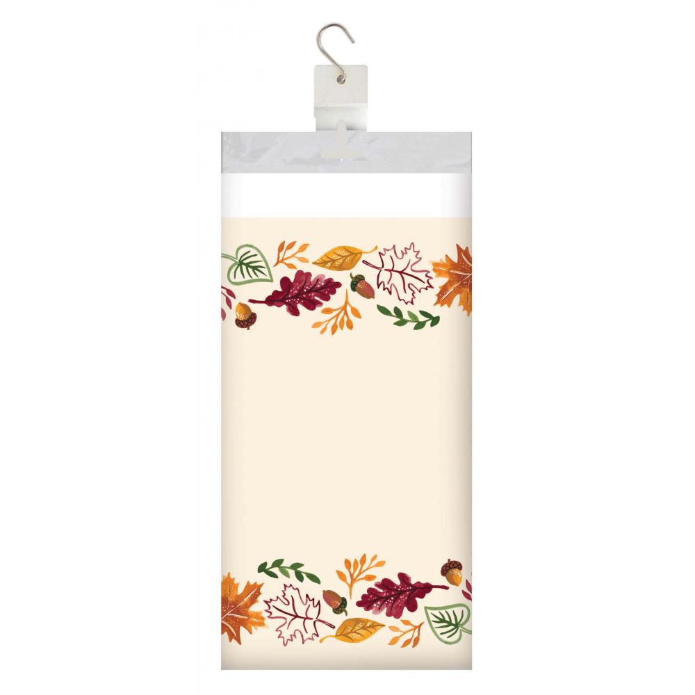 12-Piece Bulk Fall Festivities Paper Table Covers with Border Print - Perfect for Thanksgiving, Halloween, and Autumn Party Decorations