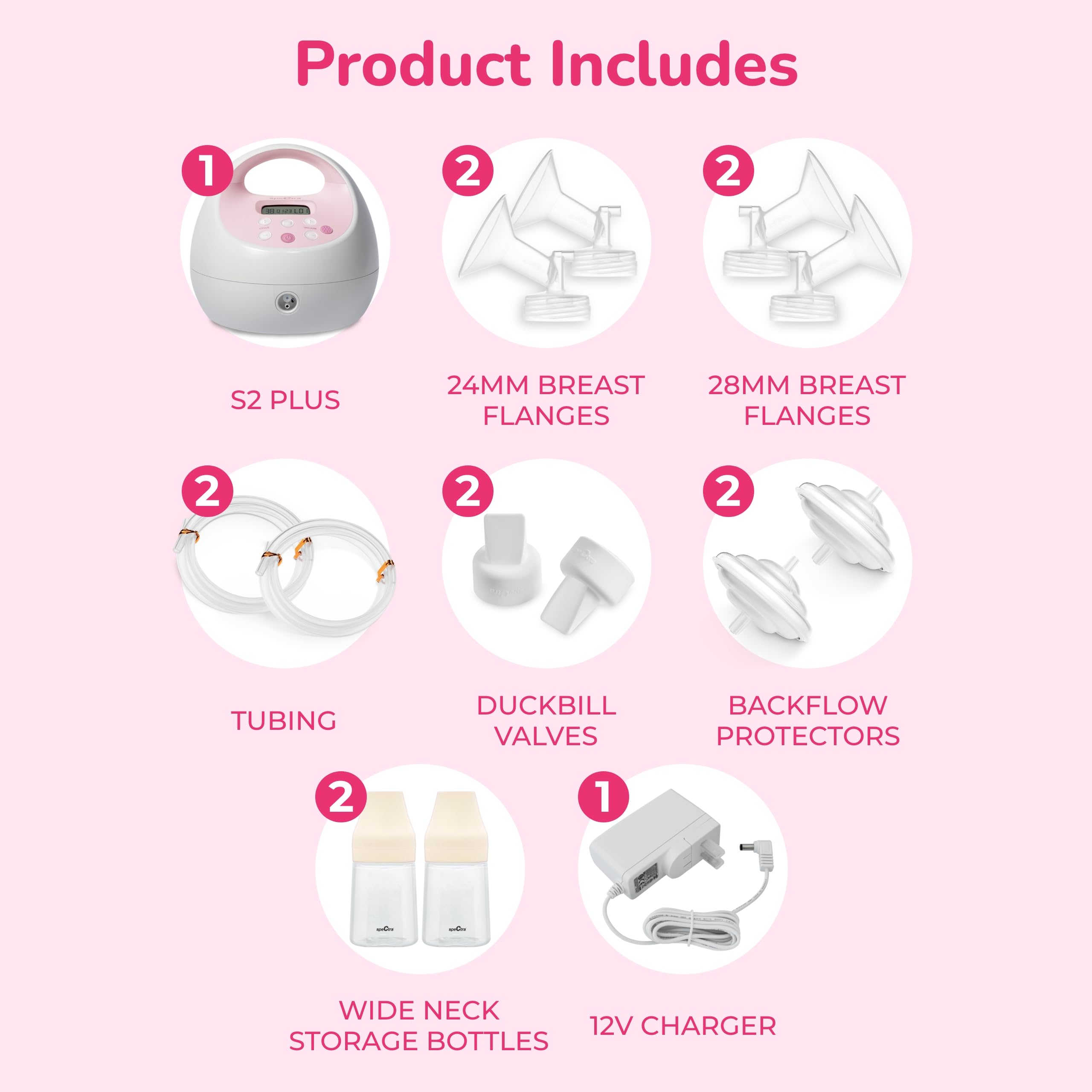 Spectra S2 Plus Hospital-Grade Electric Breast Pump - Double Electric Breastfeeding Pump for Moms - Portable & Quiet for Home, Office, and Travel Use