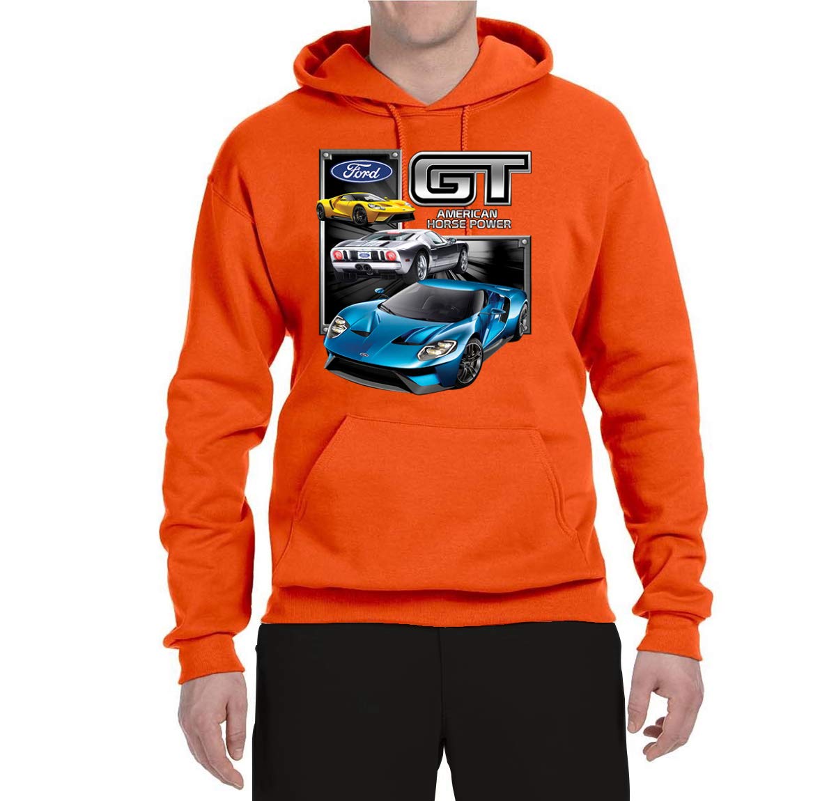 Wild Bobby Ford GT American Horsepower Mustang Cars & Trucks Graphic Hoodie - Unisex Pullover Sweatshirt for Car Enthusiasts & Racing Fans | Perfect for Casual Wear, Car Shows & Gifts