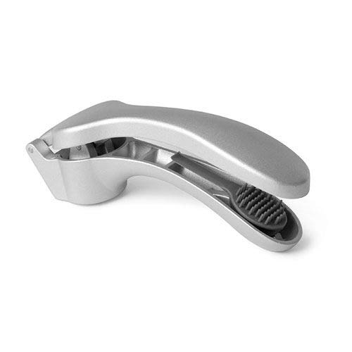 Premium Stainless Steel Garlic Press & Ginger Crusher - Ergonomic Non-Slip Handle, Rust Proof, Easy Squeeze Design with Cleaning Brush - Professional Kitchen Gadget for Minced Garlic, Ginger & Herbs - Perfect for Cooking, Baking & Meal Prep