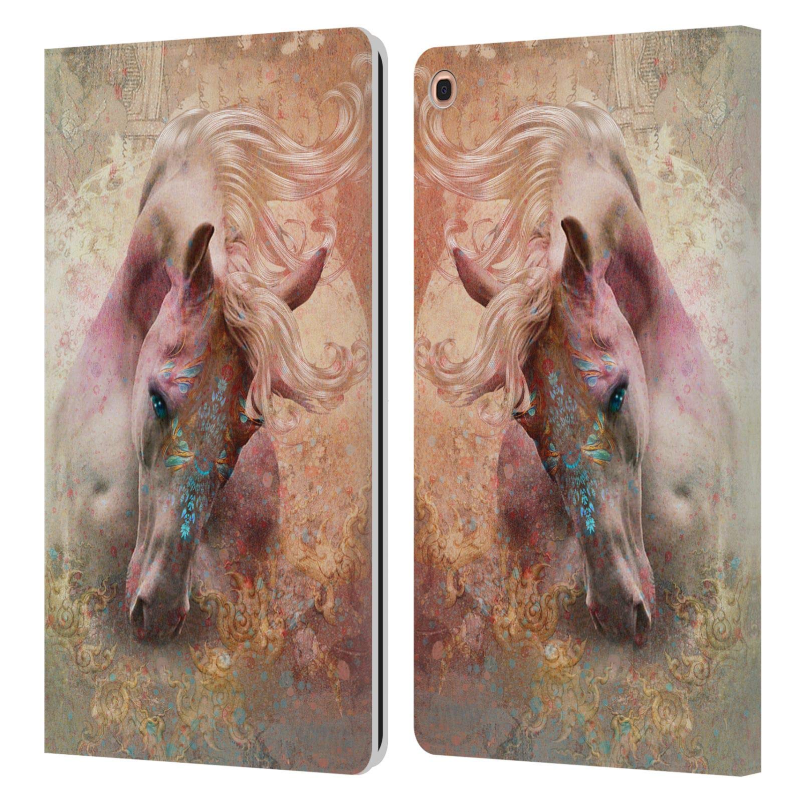 JENA DellaGrottaglia Horse Leather Book Wallet Case for Samsung Galaxy Tab A 10.1 2019 – Officially Licensed by Head Case Designs, Perfect for Travel & Daily Use