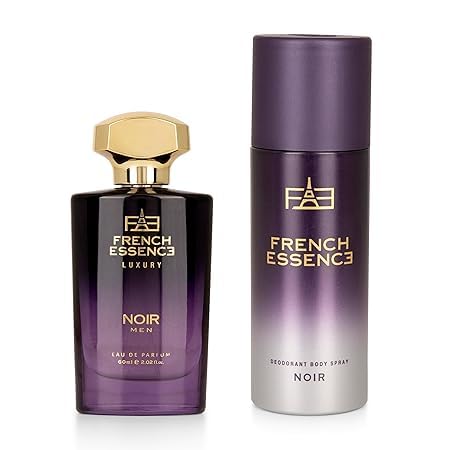 Premium Men's Deodorant Spray & Body Fragrance Set - Long Lasting Noir Scent, 60ml Perfume + 150ml Deodorant - Luxury Gift for Him, Fresh Cologne for Work, Gym & Daily Use