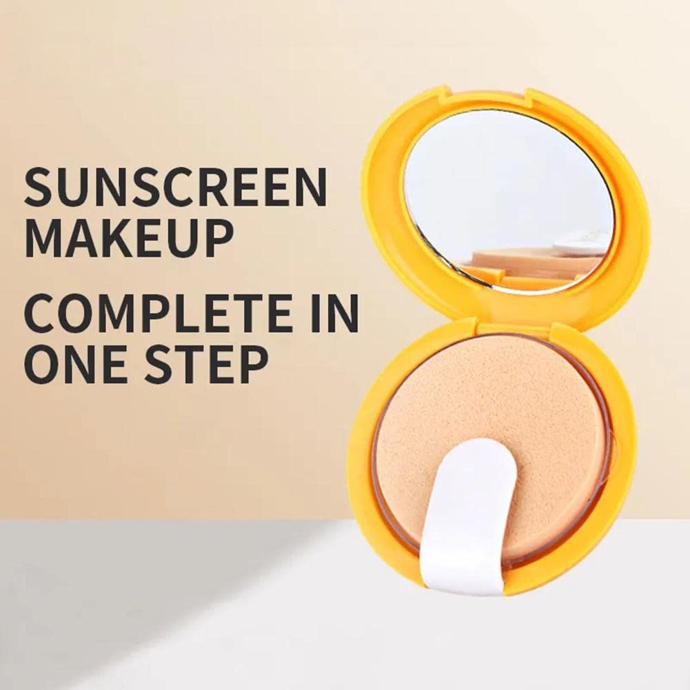 RJSQAQE Sunscreen Powder - Oil Control Long Lasting Pressed Face Powder with UV Protection & Whitening | Matte Makeup Foundation for Daily Sun Protection & Flawless Finish