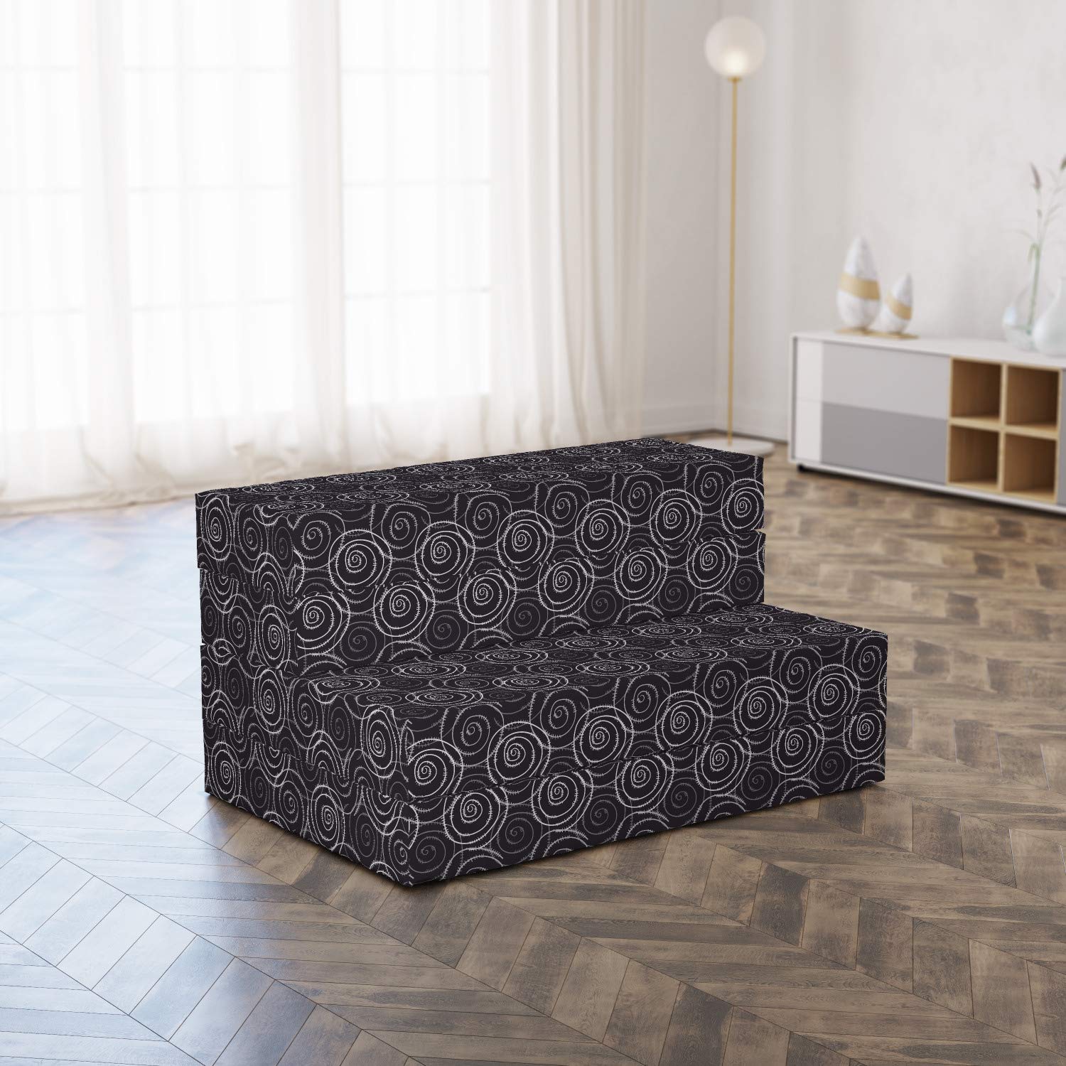 Ambesonne Modern Abstract Whirlpool Foldable Mattress, 74.8