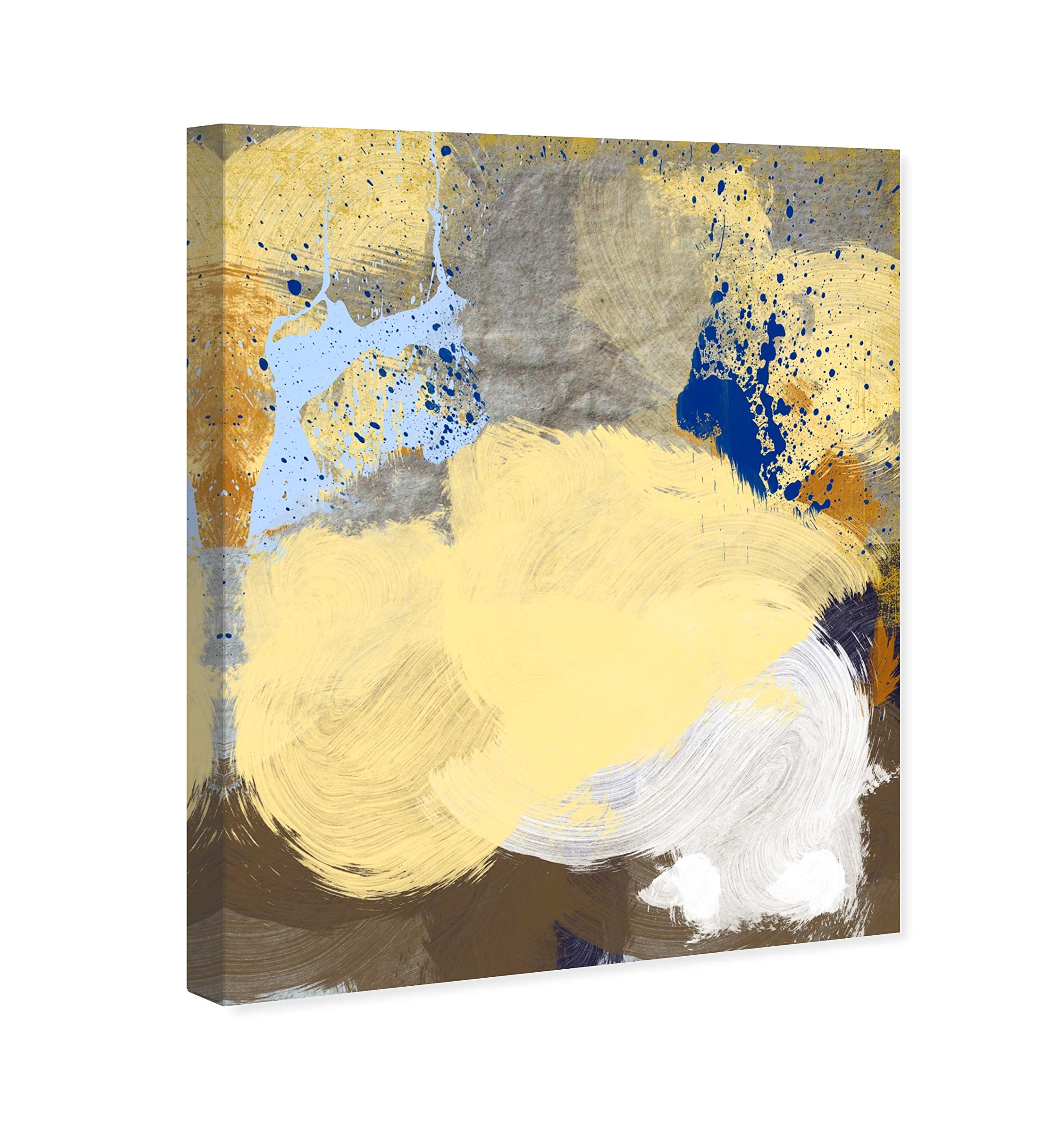 Abstract Wall Art Canvas Print 'Number 8' - 13x16 Inch Yellow & Brown Modern Home Decor - Perfect for Living Room, Bedroom or Office Decoration