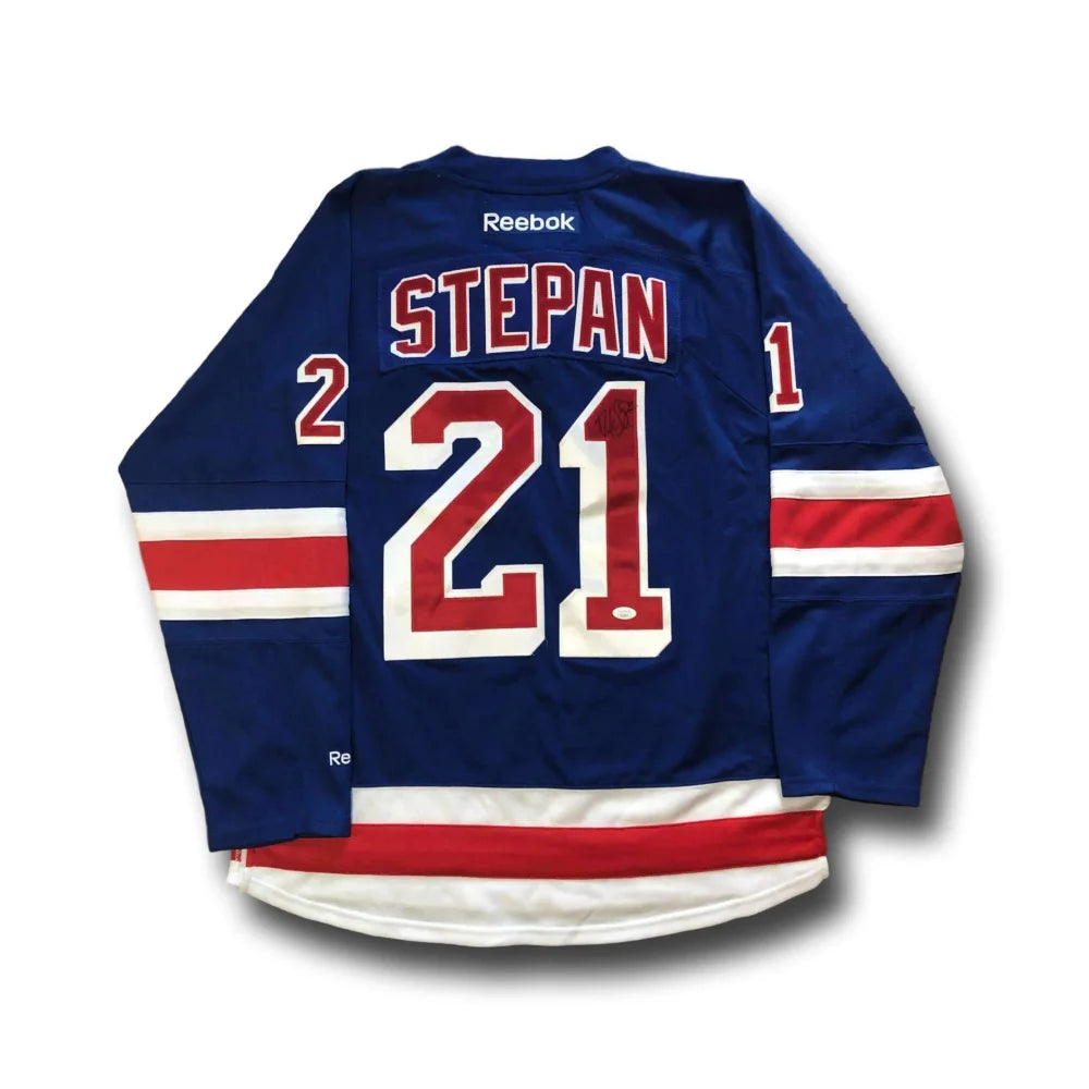 Derek Stepan Autographed New York Rangers Jersey - JSA Certified COA - Reebok Hockey Jersey - Perfect for Collectors, Fans, and Sports Memorabilia Displays