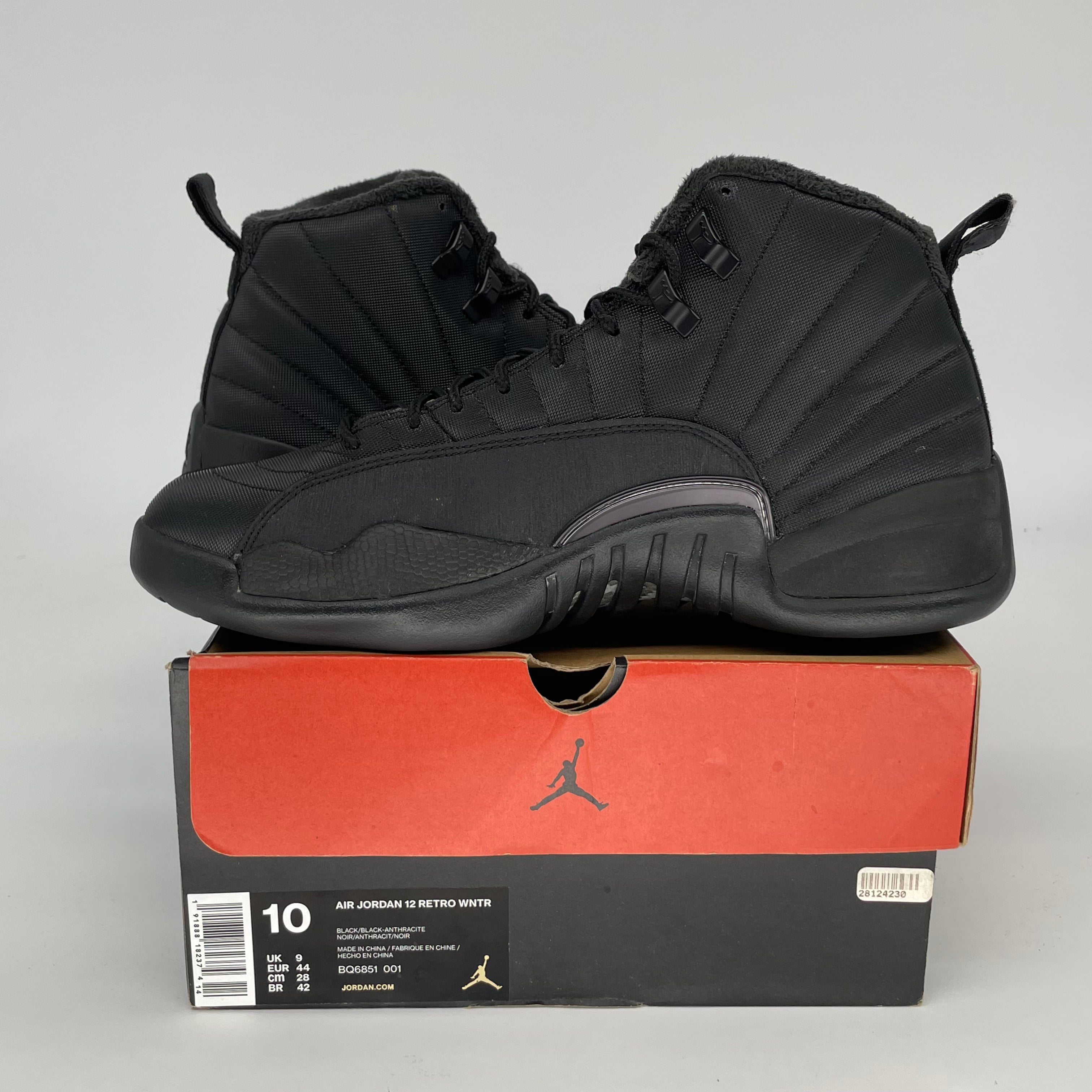 **AIR JORDAN 12 Winter Black Men's Basketball Shoes - Size 10 & 11.5W (BQ6851-001) - Perfect for Streetwear & Casual Outfits**