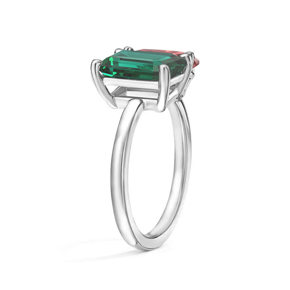 Personalized Toi et Moi Emerald Birthstone Ring - Custom Anniversary Jewelry for Couples, Engagements & Special Occasions