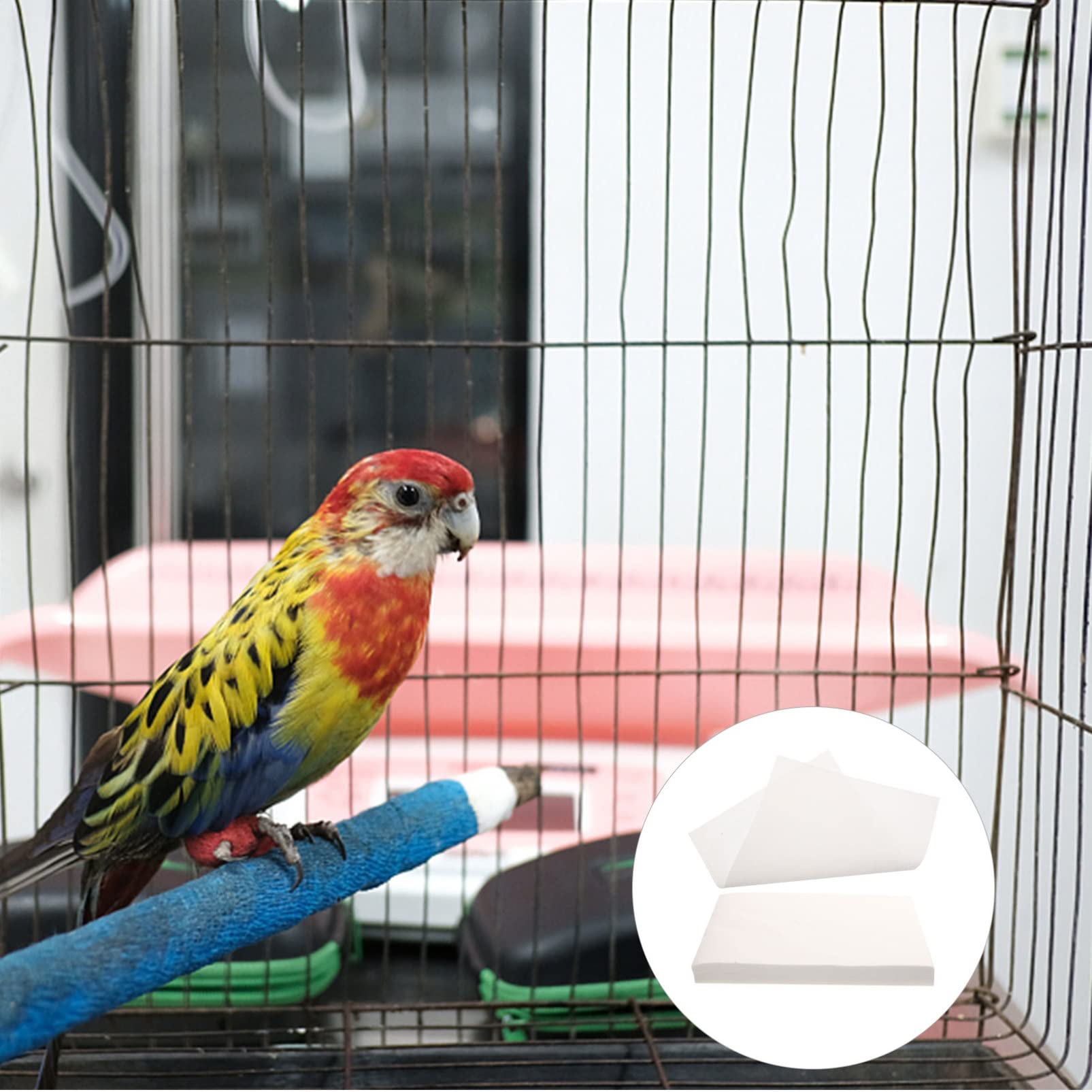 DOITOOL 100-Pack White Non-Woven Cage Liners - Absorbent Pet Bedding for Guinea Pigs, Rabbits, Birds & Small Animals | Cage Liner for Parakeets, Parrots | Water-Absorbing Cage Mat for Easy Cleanup & Odor Control | Perfect for Daily Use in Small Animal Cages & Aviaries