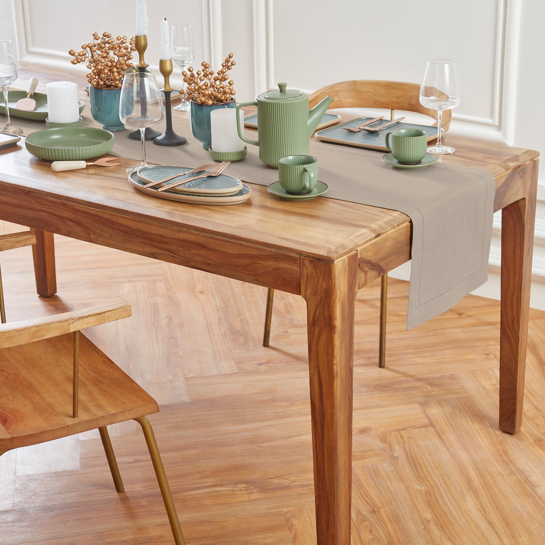 Elegant Medium Weight Hemstitch Table Runner - Perfect for Dining Tables, Weddings, and Holiday Decorations
