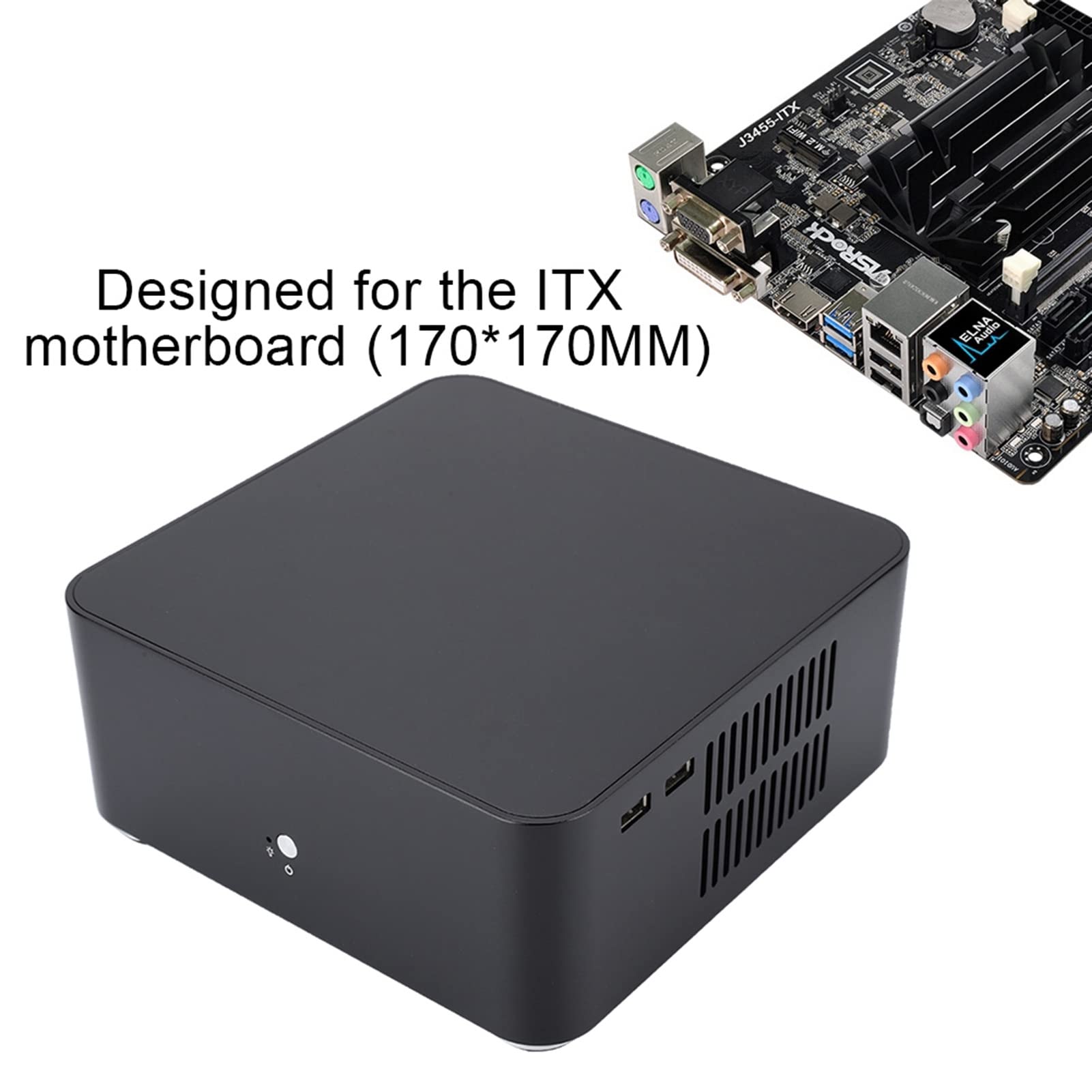 Mini ITX Computer Case - Compact Aluminum Alloy Gaming PC Case for Small Form Factor Builds | Perfect for HTPC, Home Theater & Space-Saving Desktop Setup (Black)