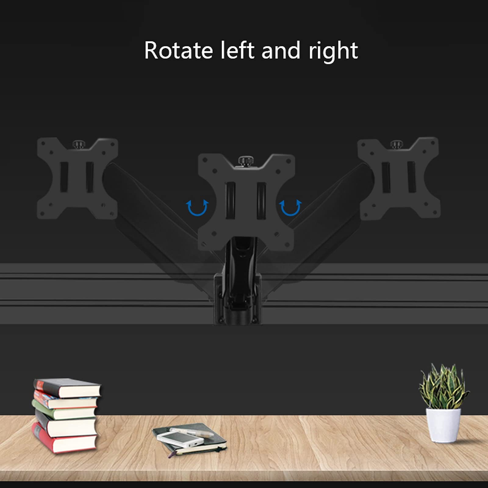 13-27 Inch Adjustable Gas Spring Monitor Stand Arm - Wall Mounted Tilt & Swivel Bracket Holds Up to 14.3lbs (Black) - Perfect for Home Office, Gaming Setup & Workspace Ergonomics