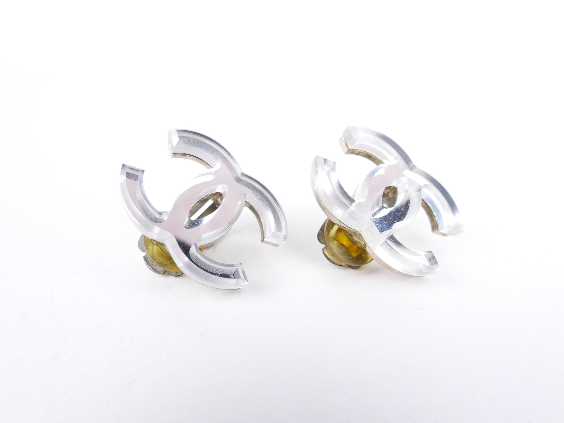 Chanel 03A CC Logo Mirror Clip-On Earrings for Women - Luxury Fashion Jewelry for Parties, Weddings & Special Occasions