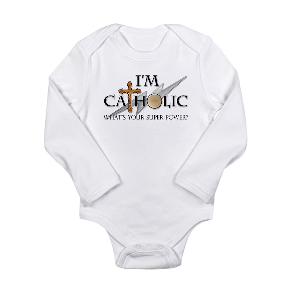 Catholic Baby Bodysuit - Religious Infant Onesie for Baptism, Church & Family Gatherings - Soft & Comfortable Outfit