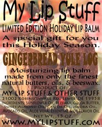 My Lip Stuff - Gingerbread Yule Log Limited Edition Holiday Lip Balm | Moisturizing & Nourishing | Perfect for Christmas Gifts & Winter Lip Care