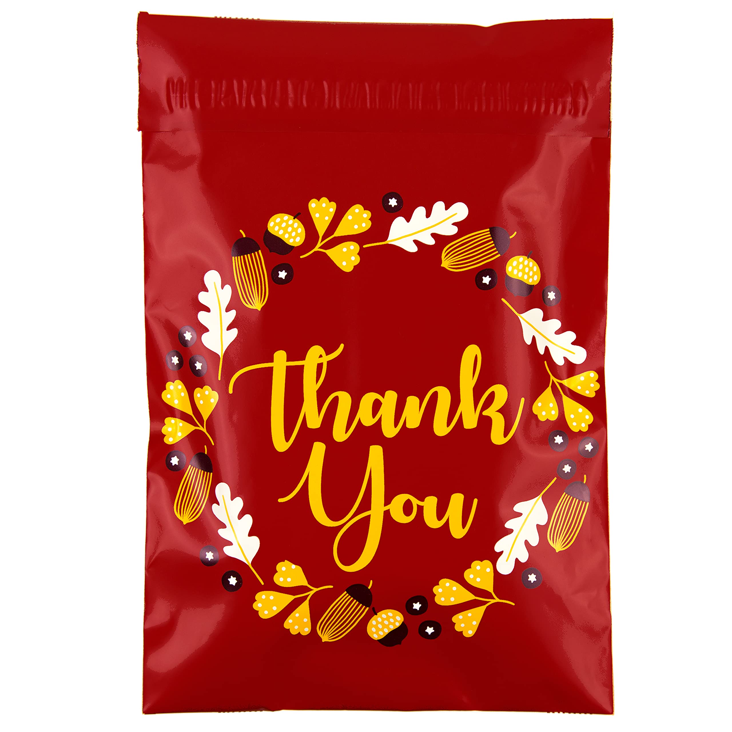6x9 Poly Mailers 100 Pack - Autumn Thank You Shipping Bags, Small Mailing Envelopes for Ecommerce, Business & Gifts - Durable 6x9 Polymailers for Packages, Online Stores & Seasonal Shipping