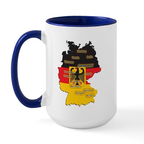 White/Navy Inside - Germany Map Large Mug