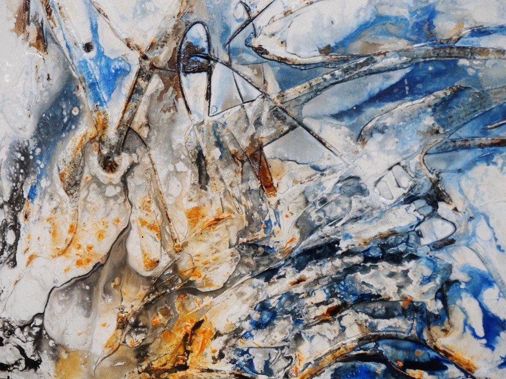Ocean Deep 160cm x 100cm Blue Abstract Canvas Wall Art - Modern Home Decor for Living Room, Bedroom & Office