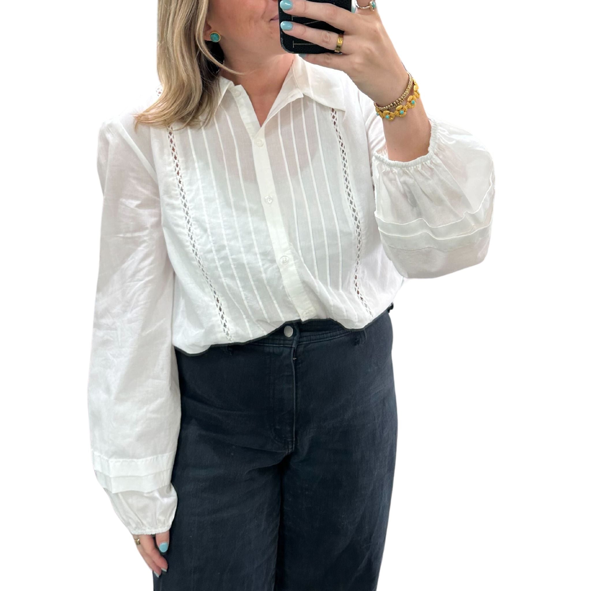 Stylish Puff Long Sleeve Collared Button Down Shirt for Women | Trendy Office & Casual Wear | Perfect for Work, Dates & Everyday Outfits
