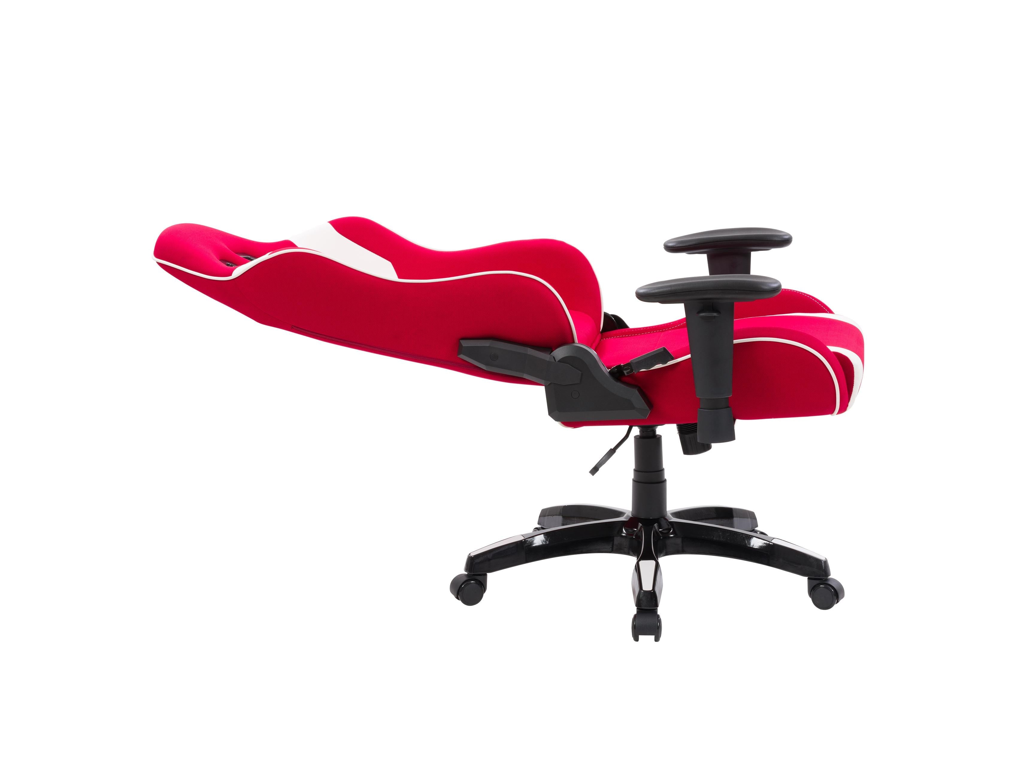 Ergonomic Red and White Gaming Office Chair - Adjustable Height & Lumbar Support for PC, Console & Home Office - Comfortable for Long Gaming Sessions & Work