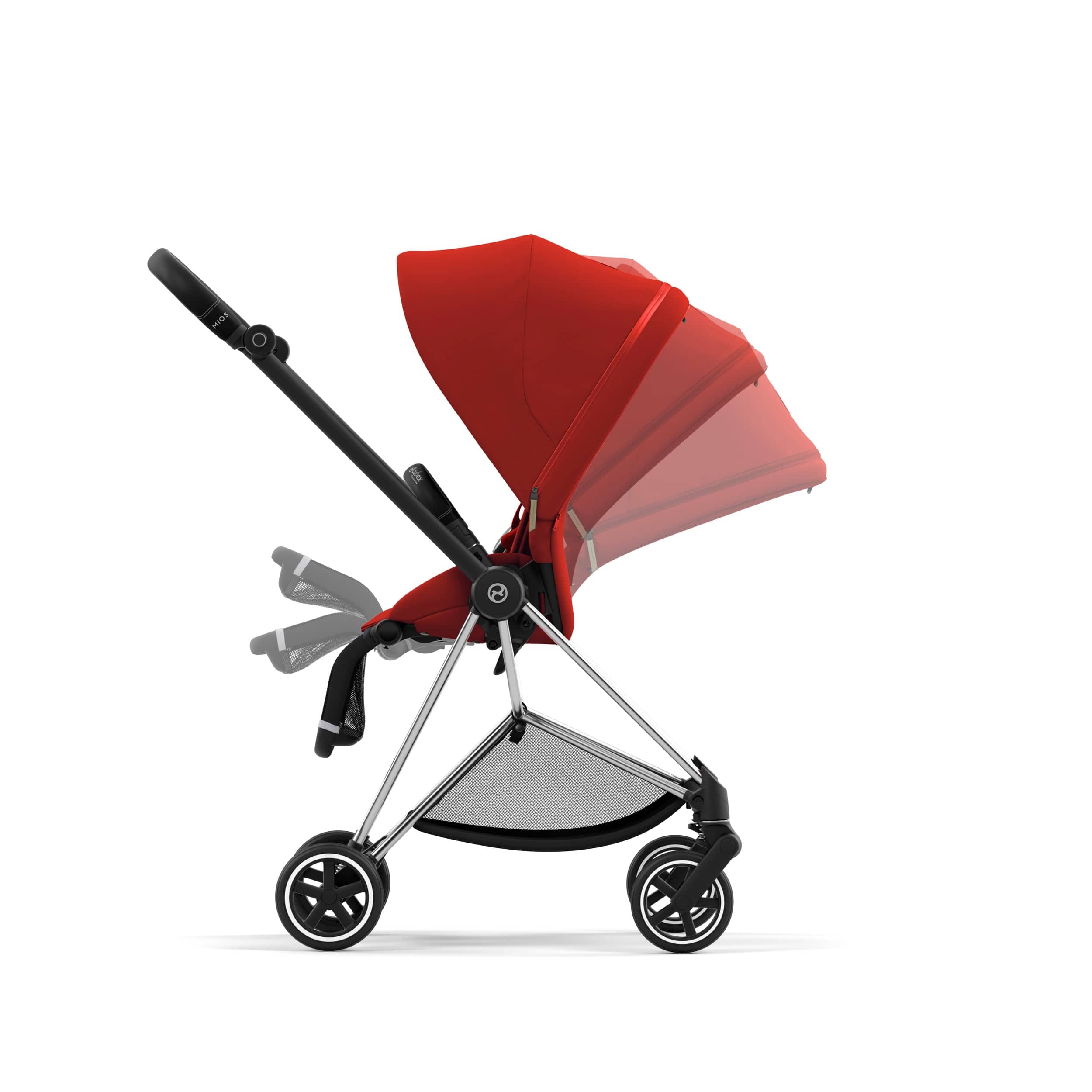 Cybex Mios 3 Complete Stroller - Lightweight Compact Baby Stroller with Reversible Seat, Chrome/Black | Perfect for City Travel & Everyday Use