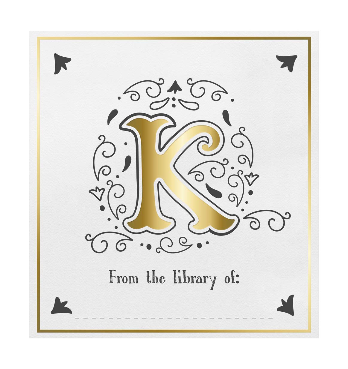 Personalized IF Letter Book Plates - Monogram Letter K for Books, Journals & Gifts - Perfect for Libraries, Book Lovers & Customized Home Decor