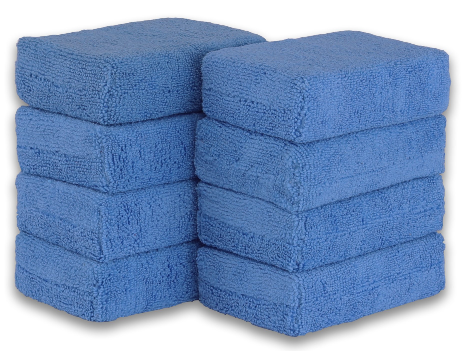 Premium Microfiber Ultra-Soft Applicator Foam Pads - 8 Pack (Blue) for Car Detailing, Makeup Removal & Surface Cleaning - Gentle Reusable Cleaning Sponges for Home & Auto Care