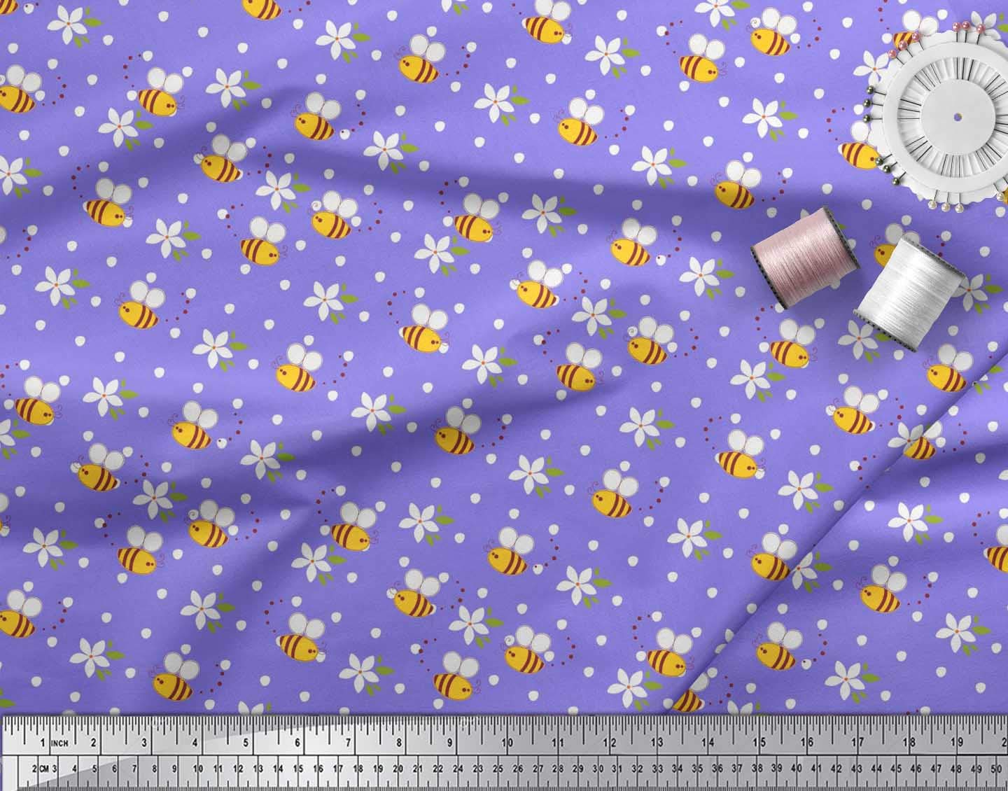 Soimoi Purple Viscose Georgette Fabric - 42