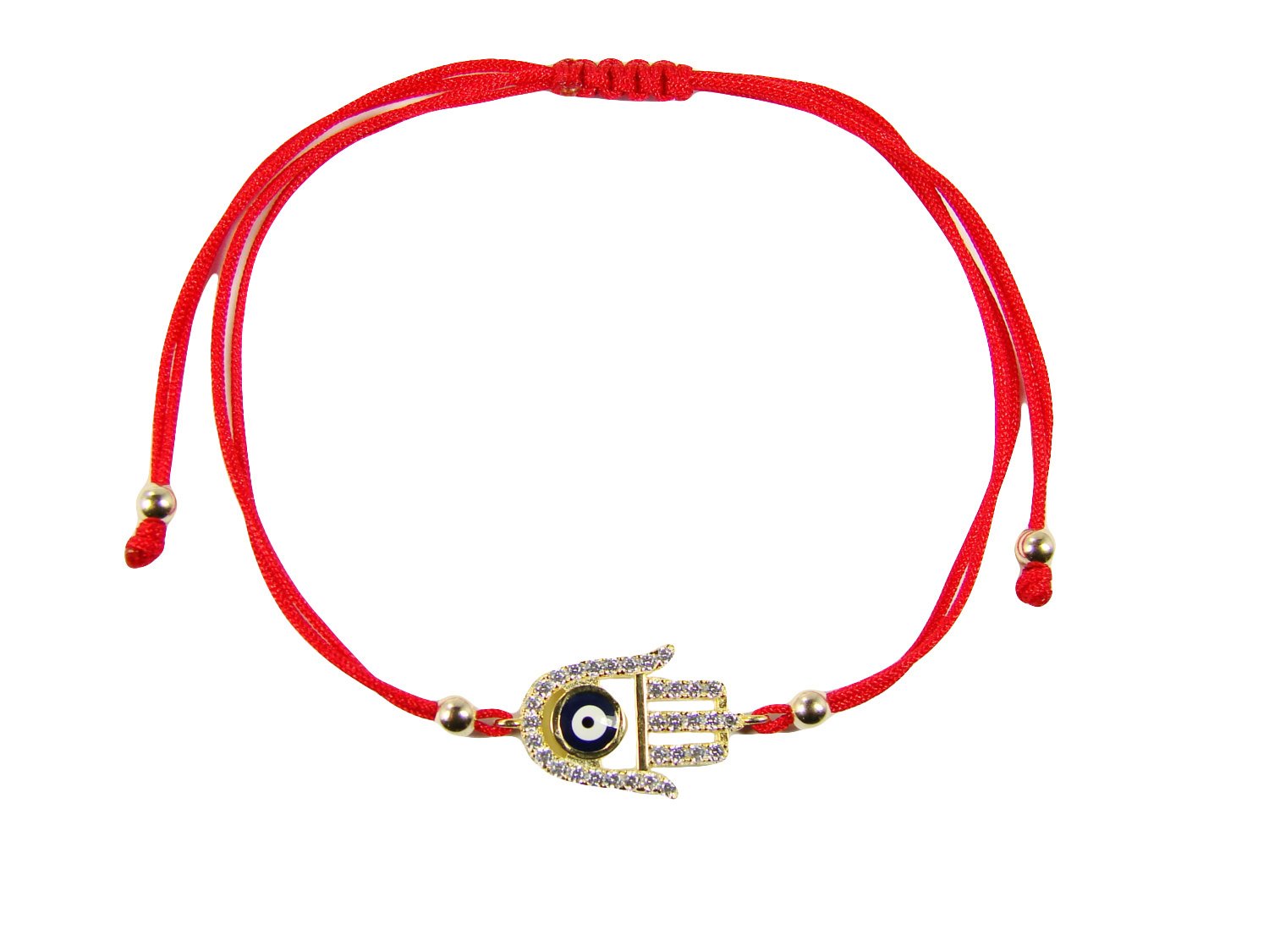 Hamsa Hand Evil Eye Protection Bracelet - 925 Sterling Silver Hand of Fatima with Adjustable Red Cord for Daily Wear & Spiritual Safeguard