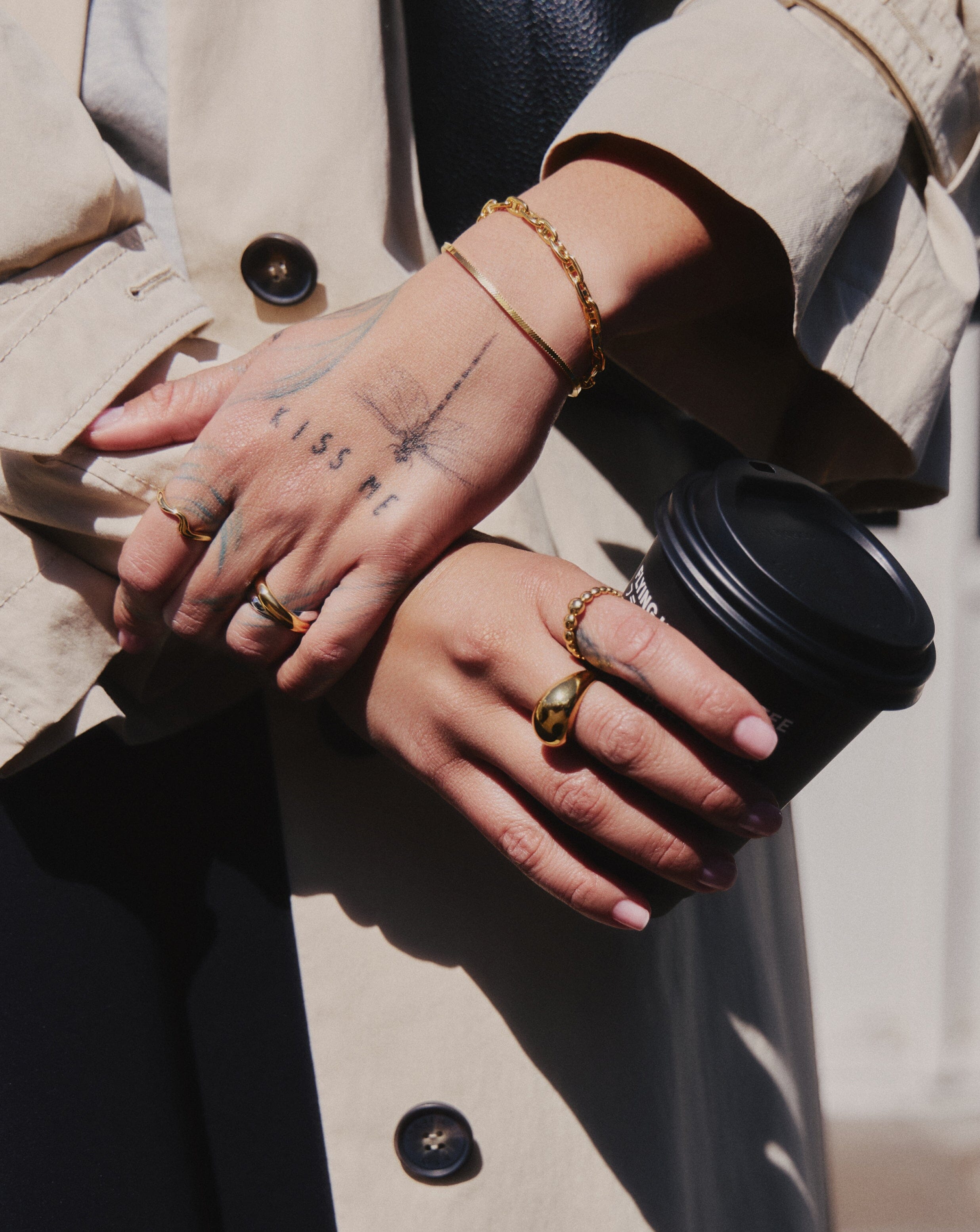 Molten Wave Stacking Rings Set - 18k Gold Vermeil Layered Rings for Women | Perfect for Everyday Wear, Stacking & Gift Giving
