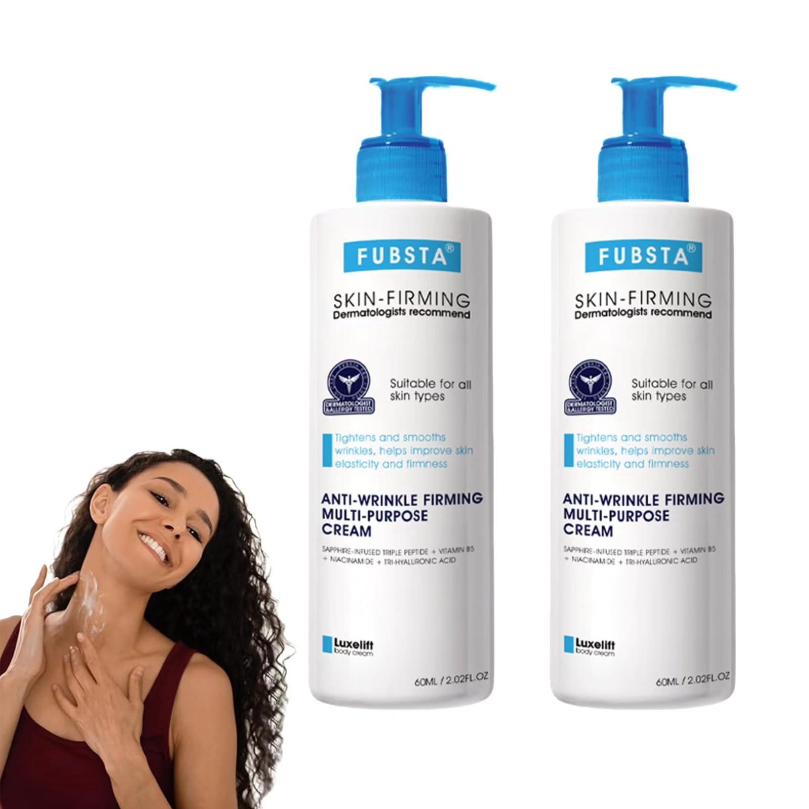 Fubsta Ultra Firming & Revitalizing Cream - 2024 New Anti-Aging Skin Tightening Moisturizer for Face & Body, Deep Hydration Lotion to Renew Skin Elasticity (2 Pack) - Perfect for Daily Skincare Routine & Post-Workout Recovery