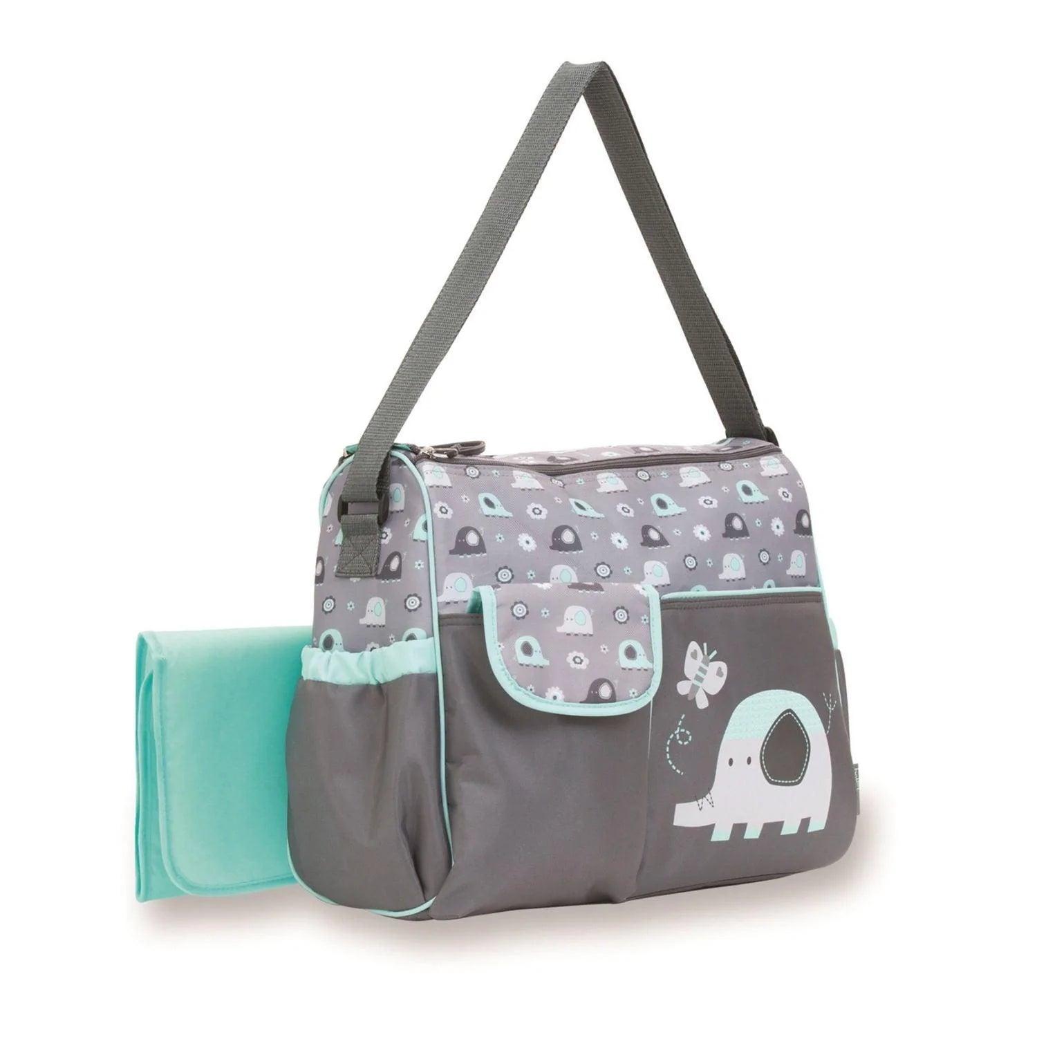 Babyboom Elephant Duffle Diaper Bag - Large Waterproof Baby Changing Bag with Multiple Pockets for Travel, Daycare & Outings - Perfect for Moms & Dads on the Go