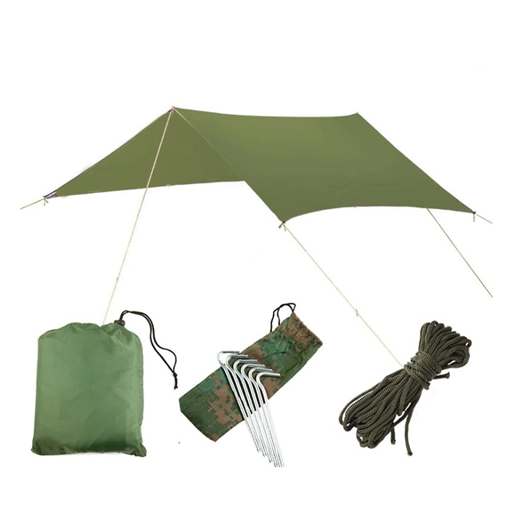 BBGS 3m x 3m Waterproof Camping Tarp - Lightweight Hammock Rain Fly & Snowproof Shelter for Outdoor Camping, Hiking, Backpacking & Travel - Perfect for Backyard, Beach & Wilderness Adventures