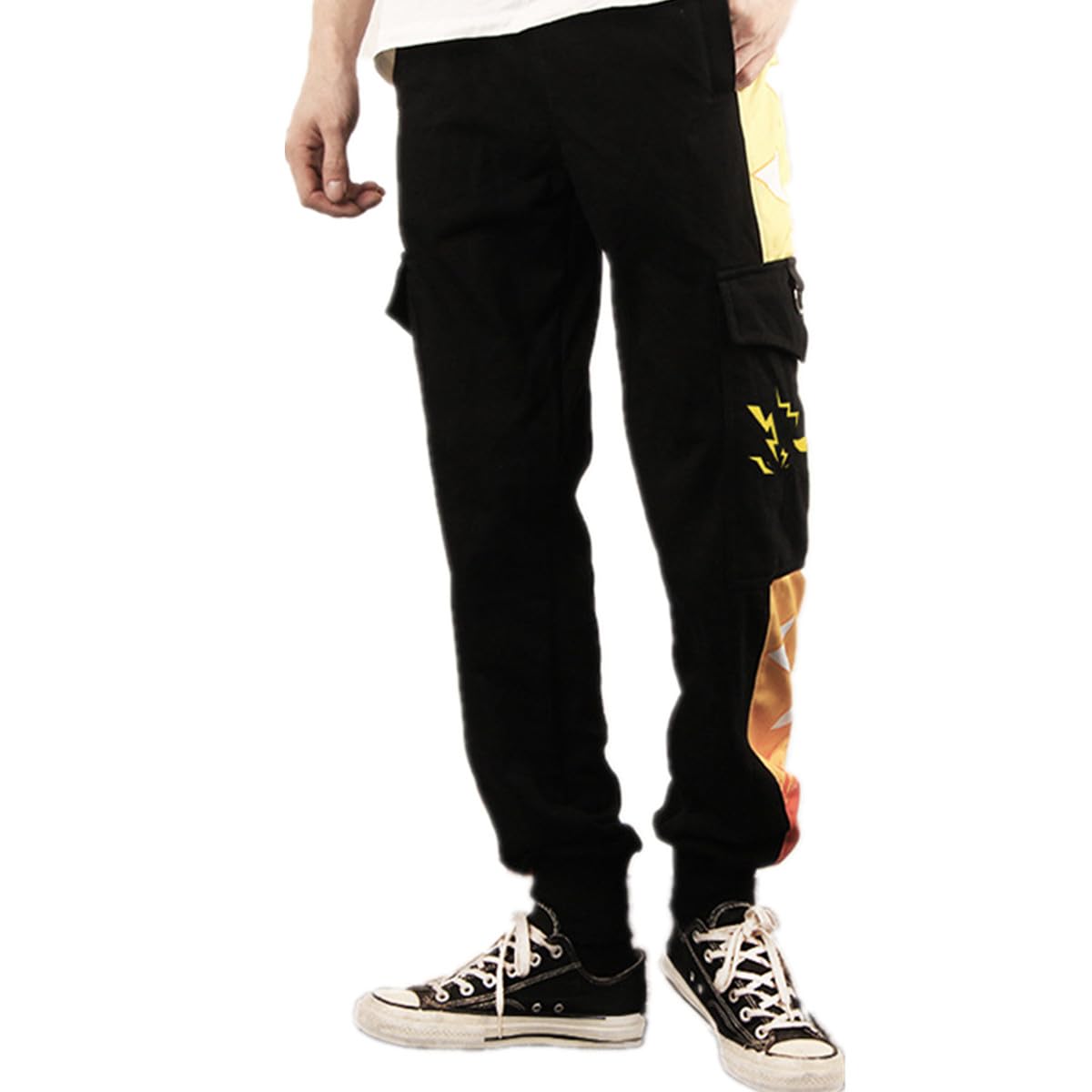 Unisex Tanjiro & Zenitsu Anime Cosplay Cargo Sweatpants with Pockets - Perfect for Halloween Costumes, Comic Con & Anime Conventions