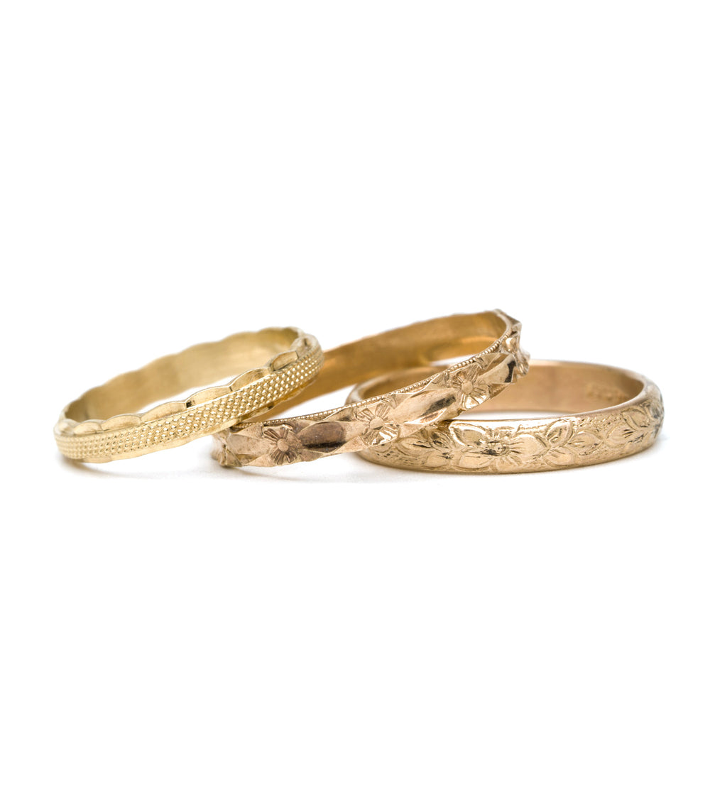 Orange Blossom Stacking Rings Set - Dainty Floral Stackable Bands for Women, Gold & Silver Layering Rings - Perfect for Everyday Wear, Gift Giving & Special Occasions