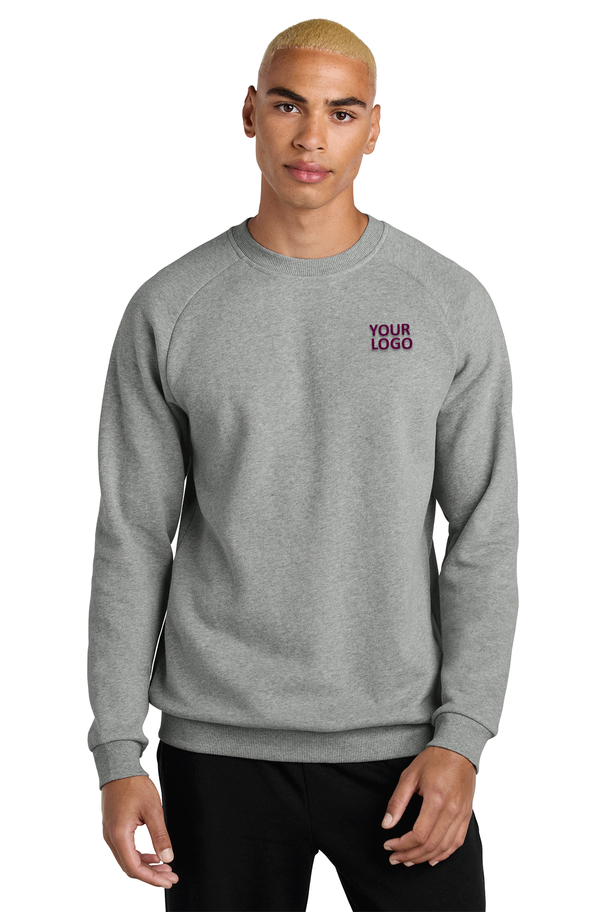 Custom District Cloud Fleece Crewneck Sweatshirt - Heathered Steel Grey - Soft & Warm Unisex Pullover for Casual Wear & Outdoor Activities